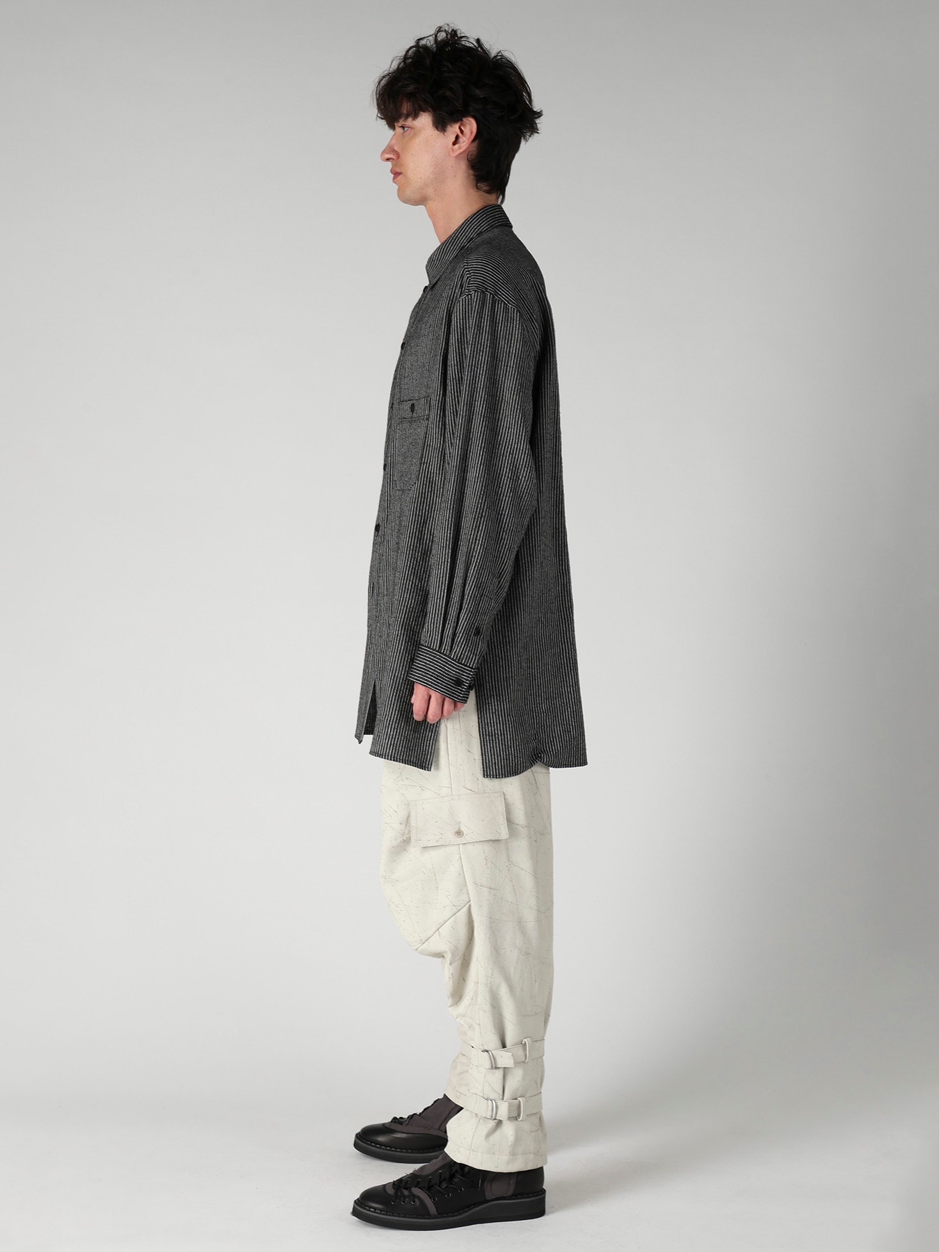 L R MELANGE ST STRIPE BLOUSE