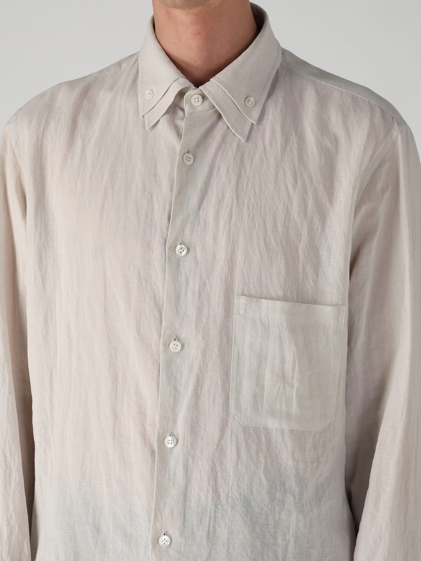 COTTON LINEN CLOTH DOUBLE COLLAR SHIRT