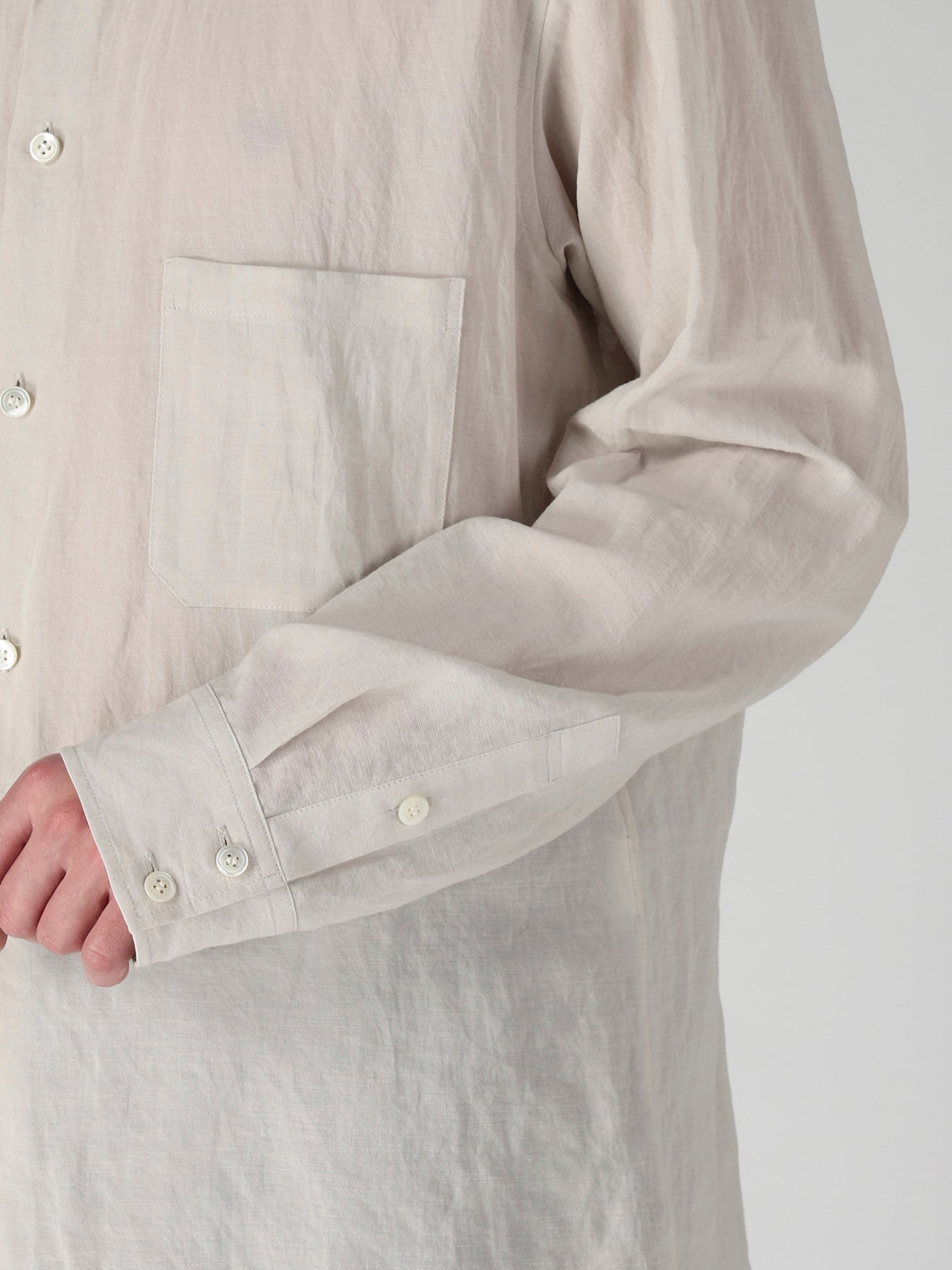 COTTON LINEN CLOTH DOUBLE COLLAR SHIRT