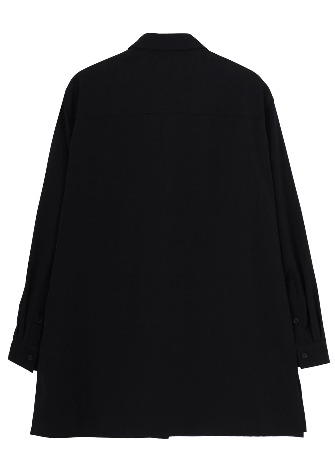 WOOL GABARDINE DOUBLE COLLAR BLOUSE