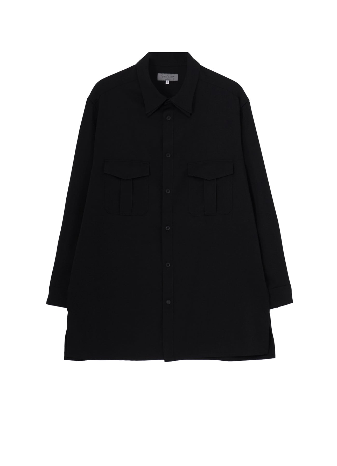 WOOL GABARDINE DOUBLE COLLAR BLOUSE