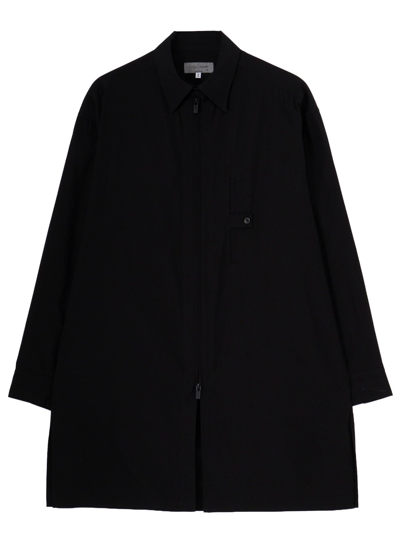 COTTON BROAD FRONT ZIP BROAD BLOUSE