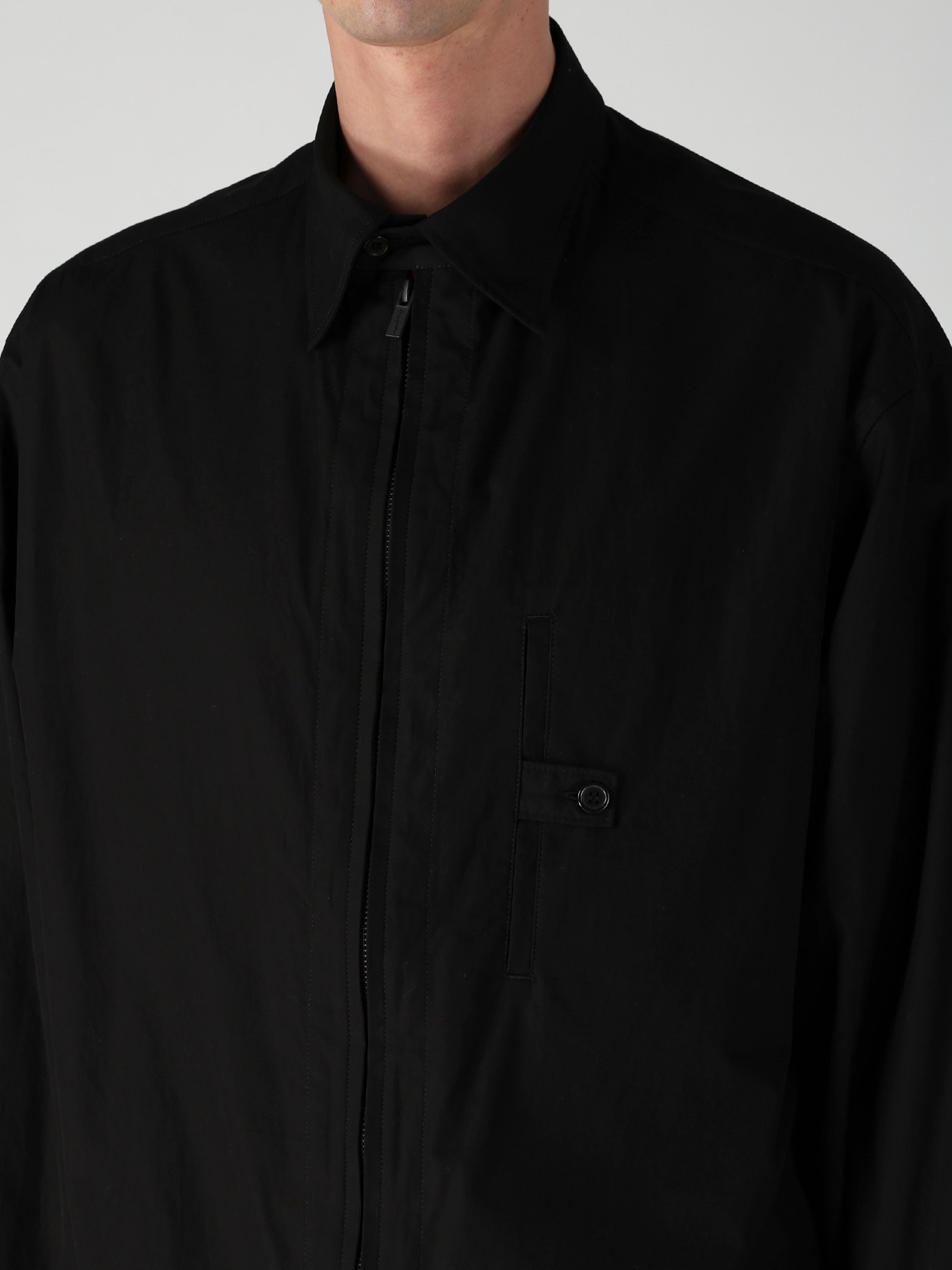 COTTON BROAD FRONT ZIP BROAD BLOUSE