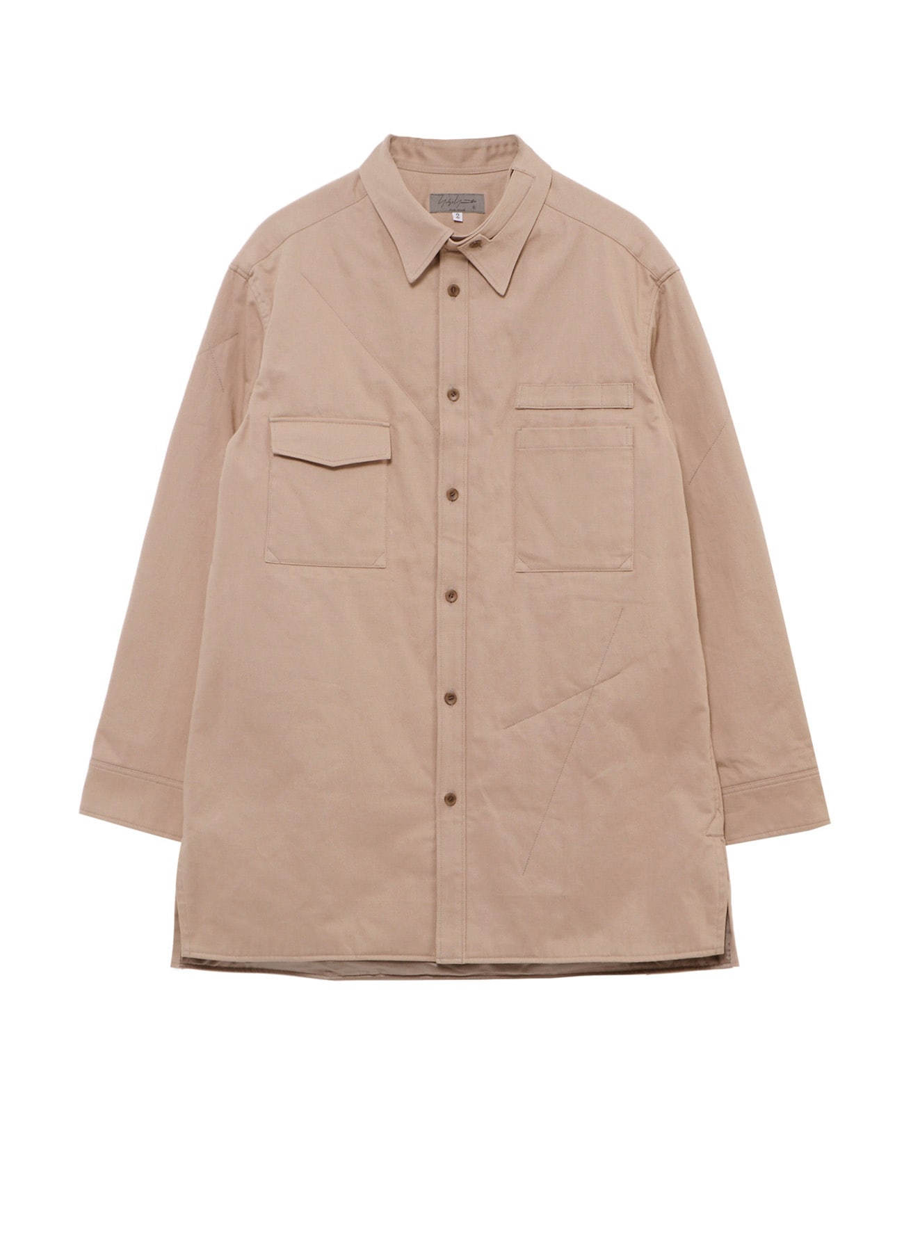 MILITARY BACK SATIN PADDED PANEL COLLAR BELT BLOUSE