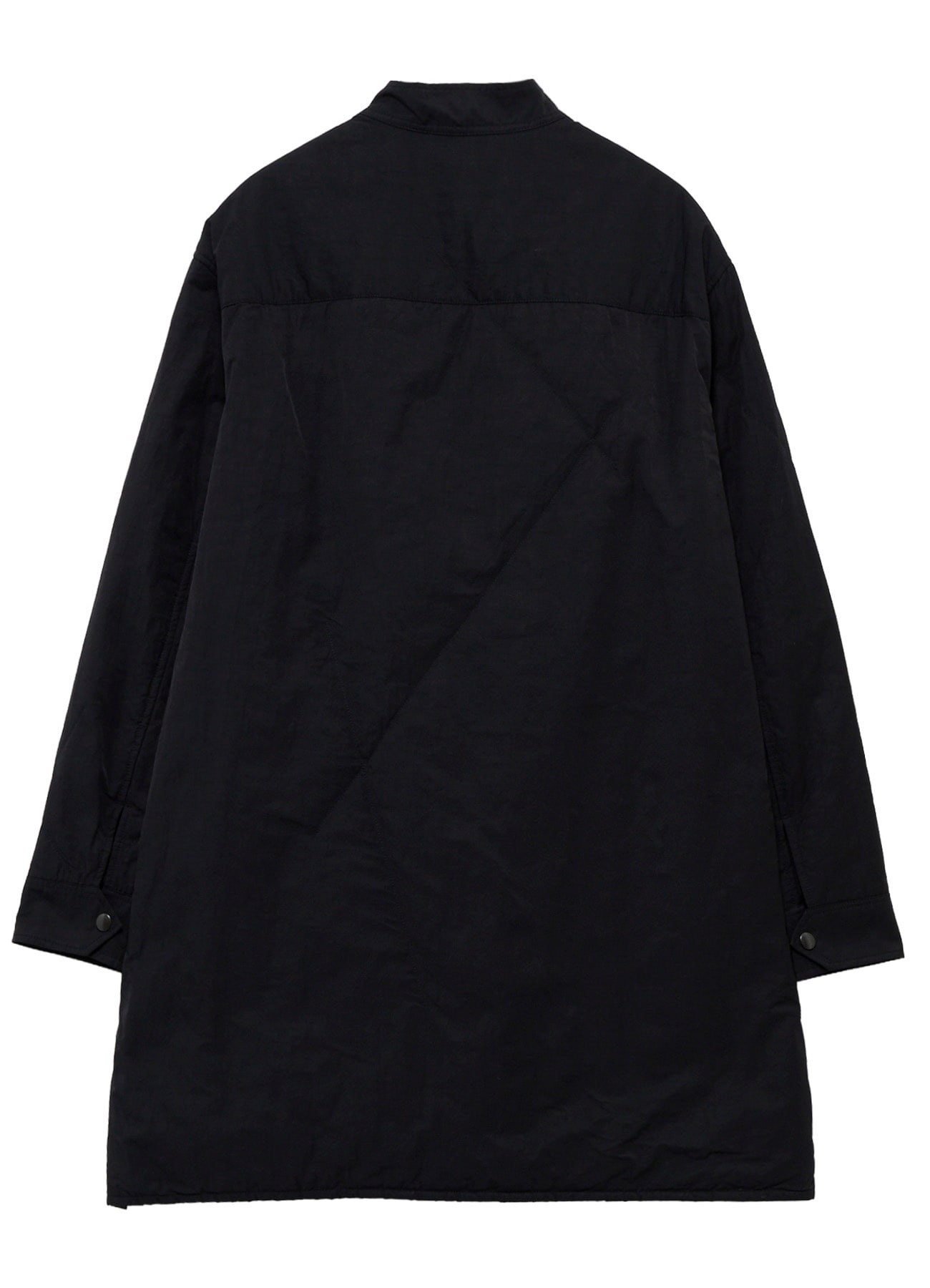 NY SPUN GABARDINE BLACK PADDED ZIP DOT BUTTON BLOUSE