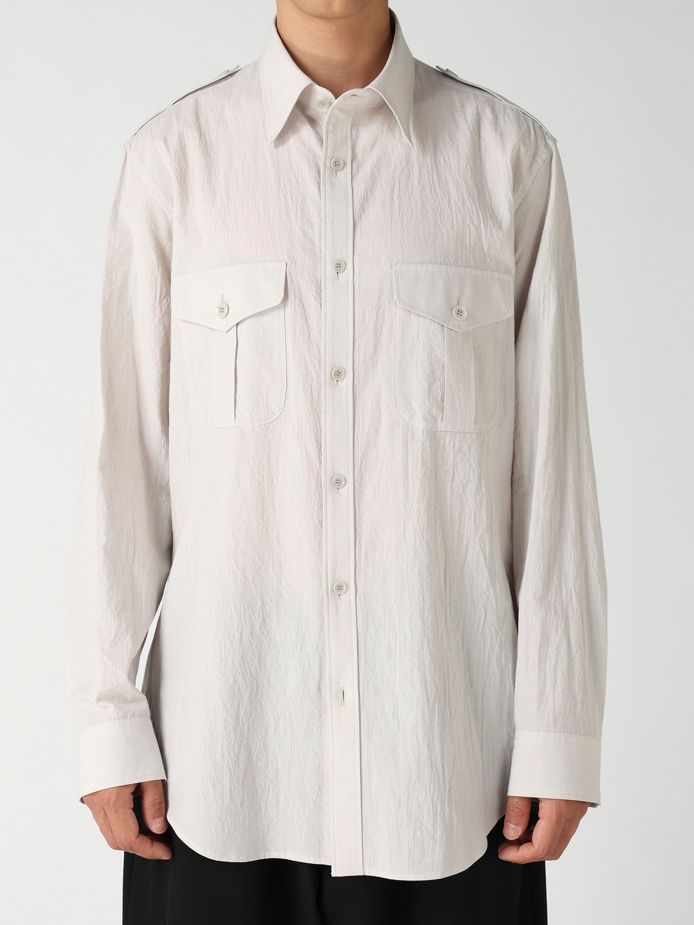 WRINKLE LAWN MILITALLY SHIRT