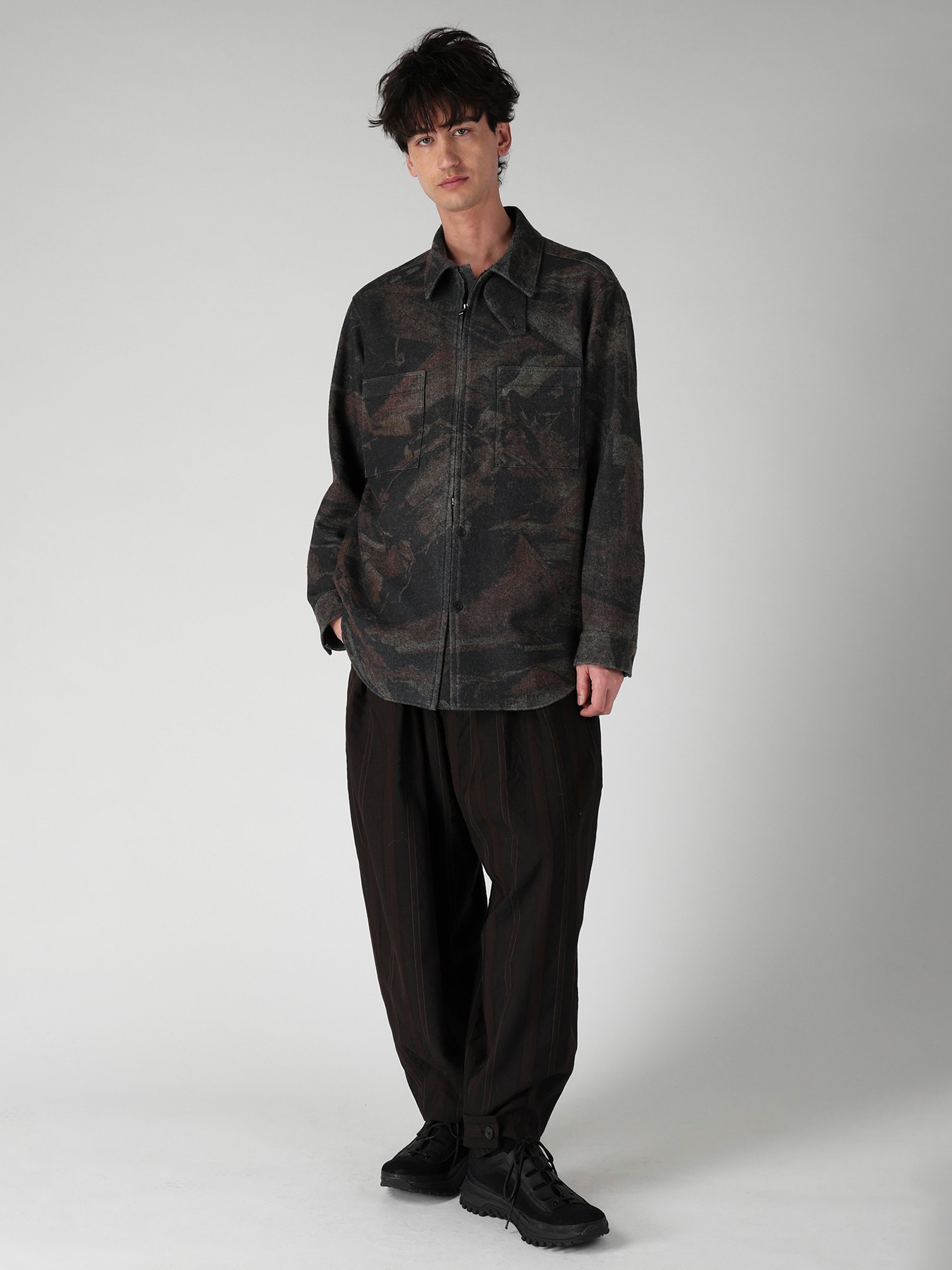 MELTON RUST ZIP SHIRT