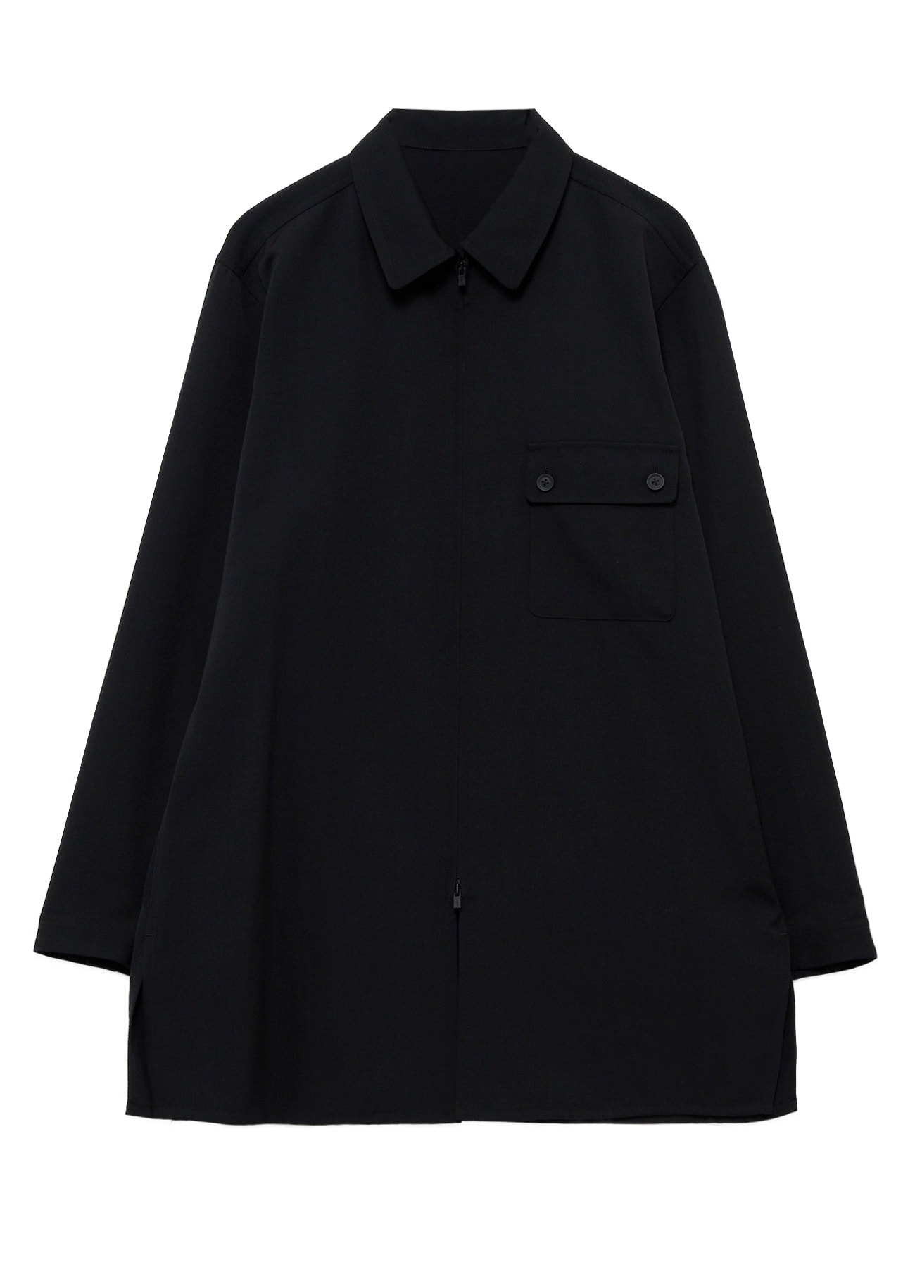 WOOL GABARDINE SKULL-PRINTED DISCHARGE BLOUSE
