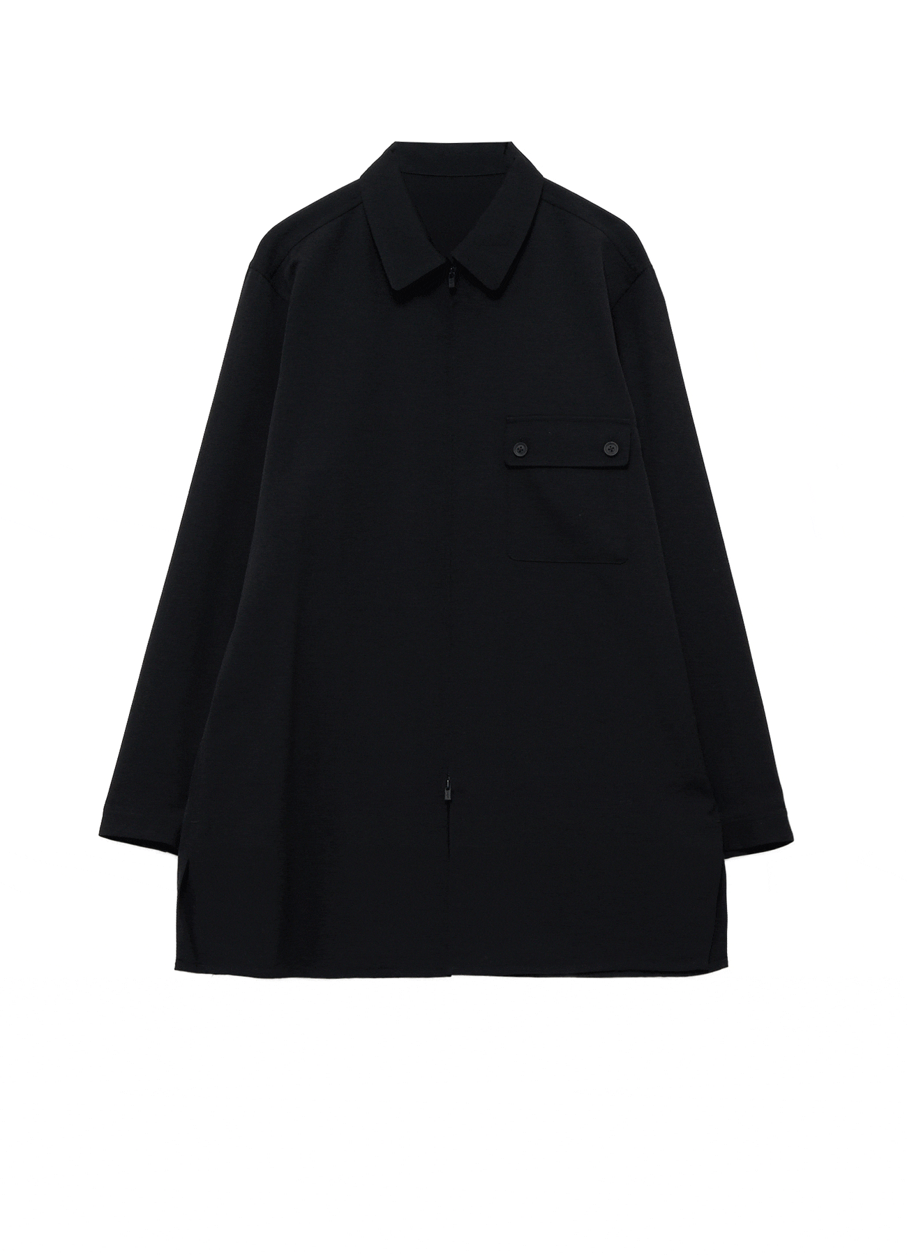 WOOL GABARDINE SKULL-PRINTED DISCHARGE BLOUSE