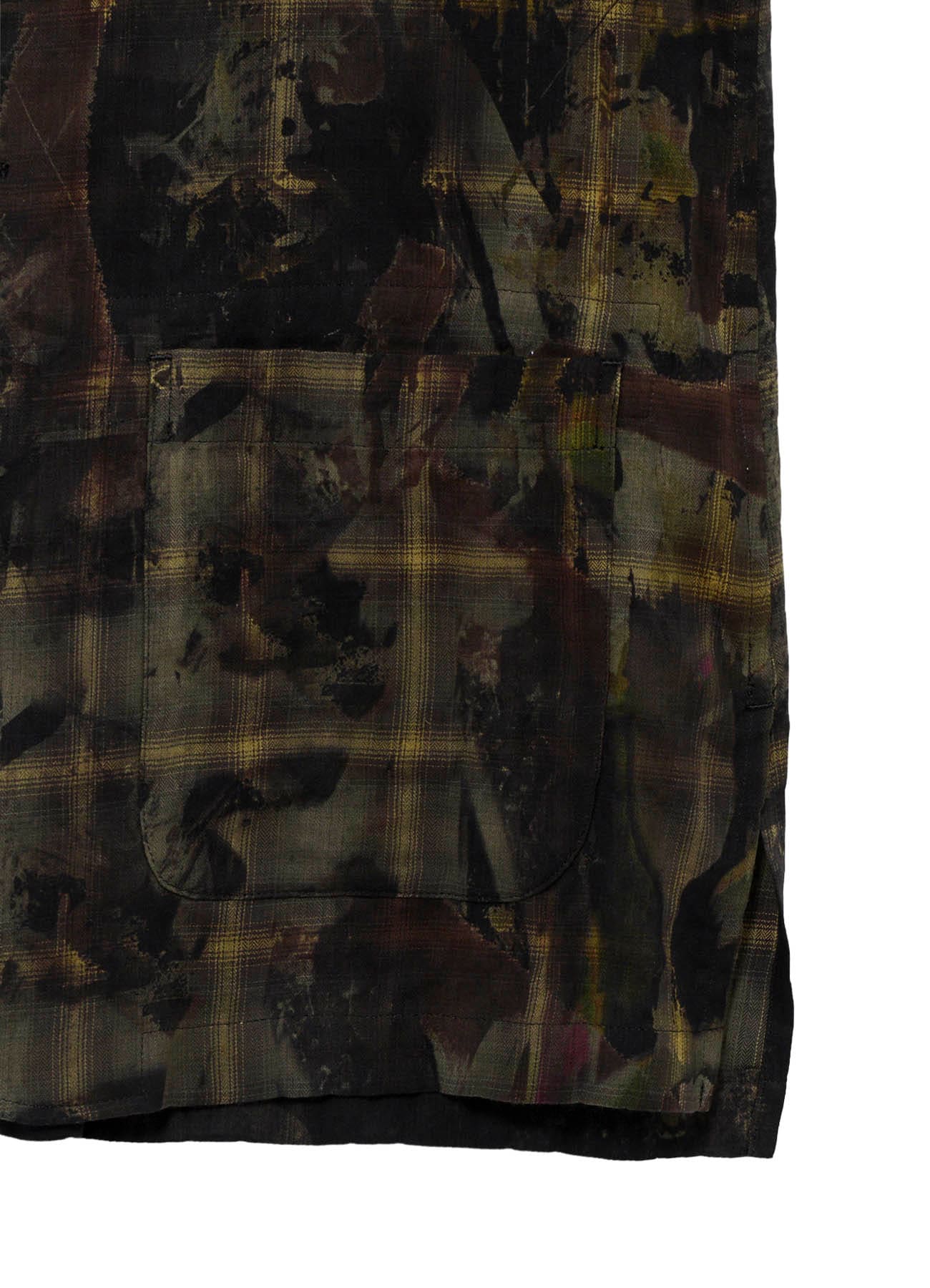 SCRAP PATTERN PRINTED STAND COLLAR BLOUSE