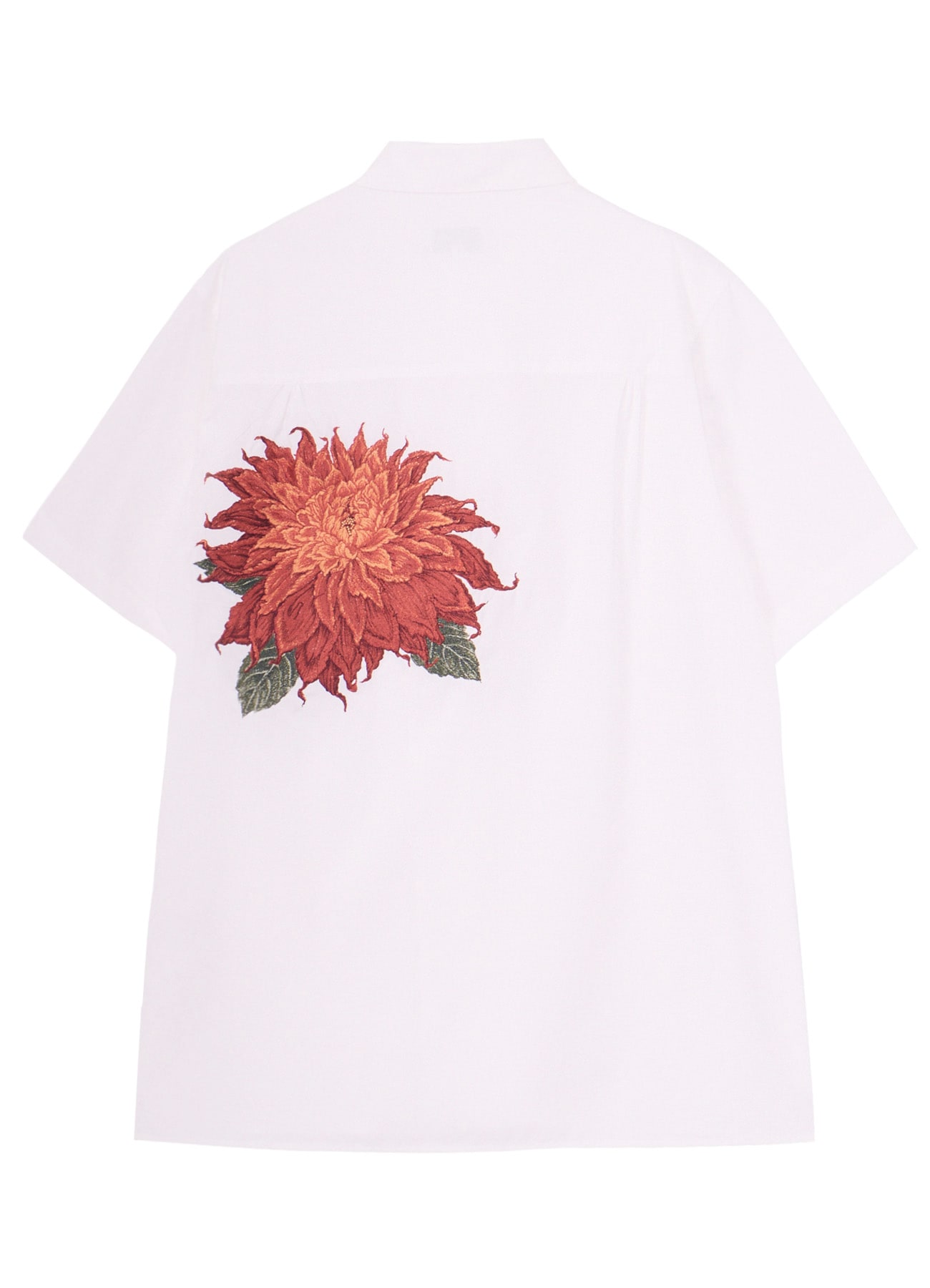 ORANGE DAHLIA EMBROIDERY BIG SHIRT