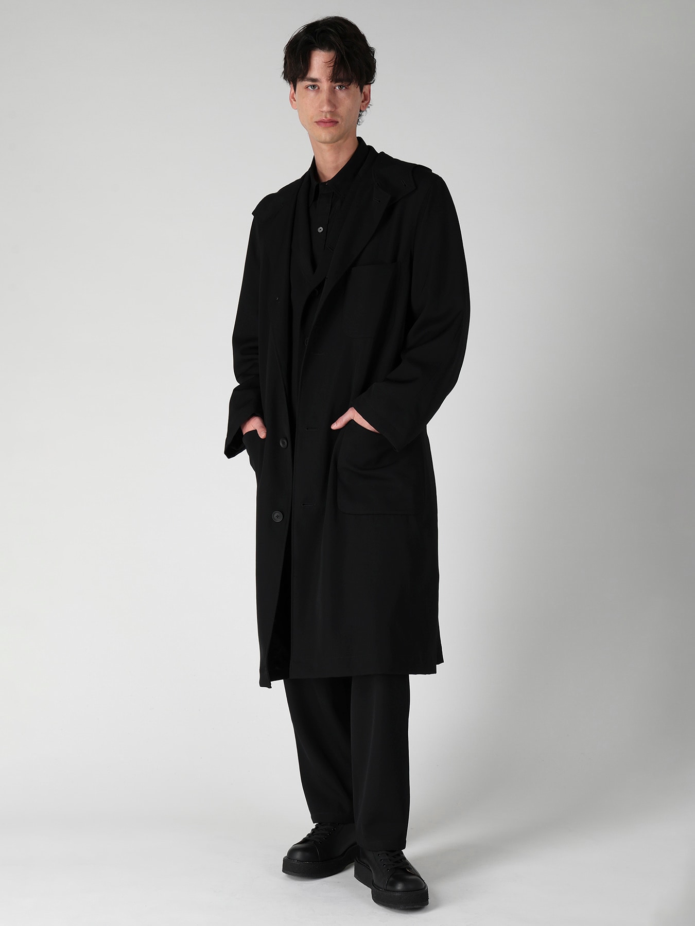 RE GABARDINE SINGLE HOODED COAT
