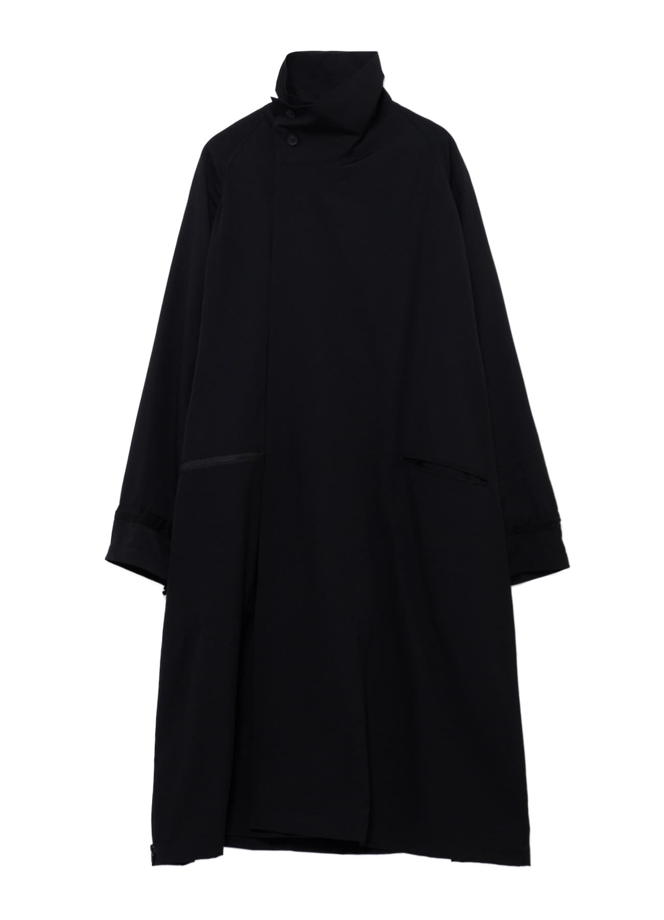 WOOL GABARDINE CROSS SHAPE ZIPPER COAT
