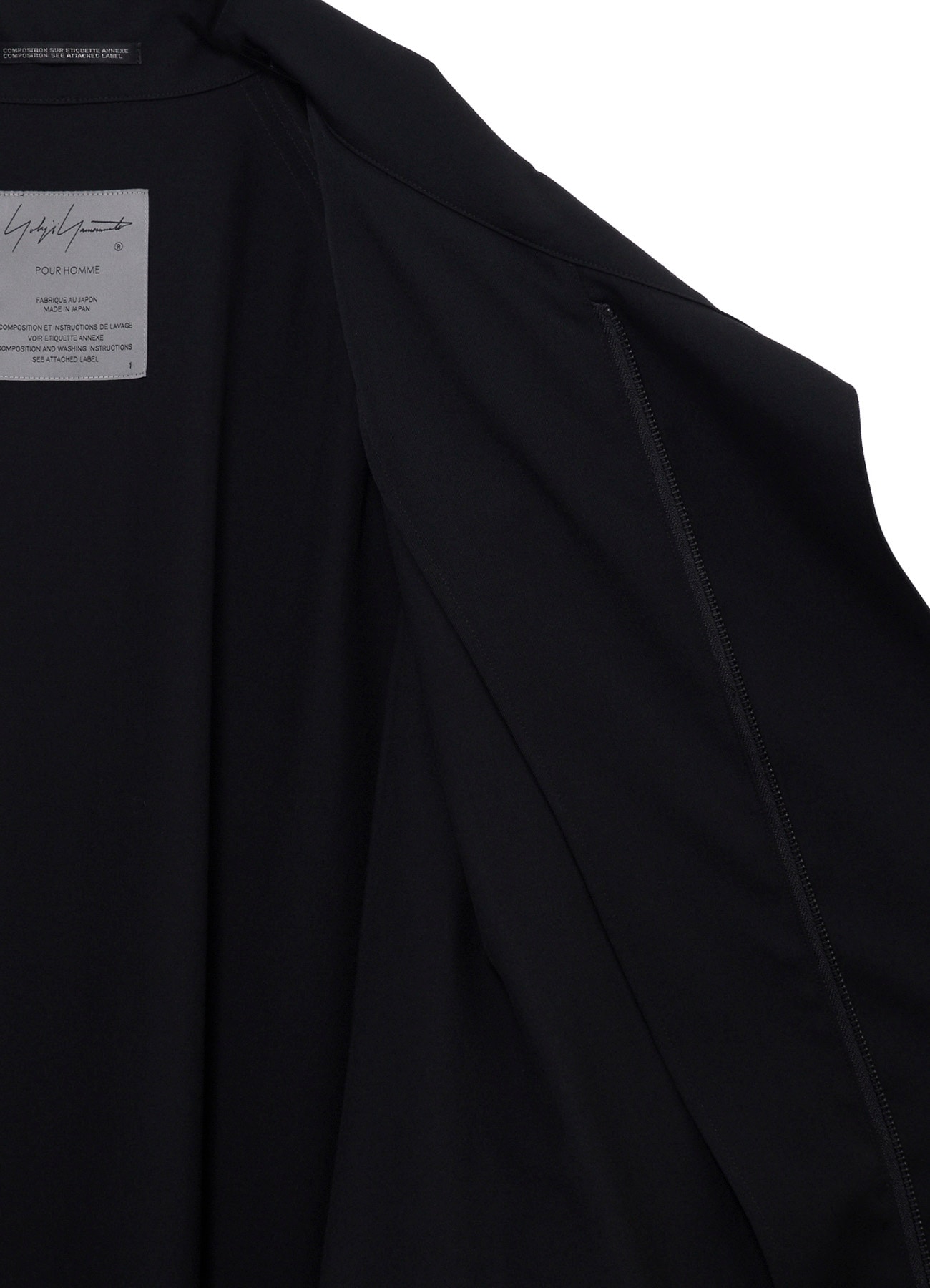 WOOL GABARDINE CROSS SHAPE ZIPPER COAT