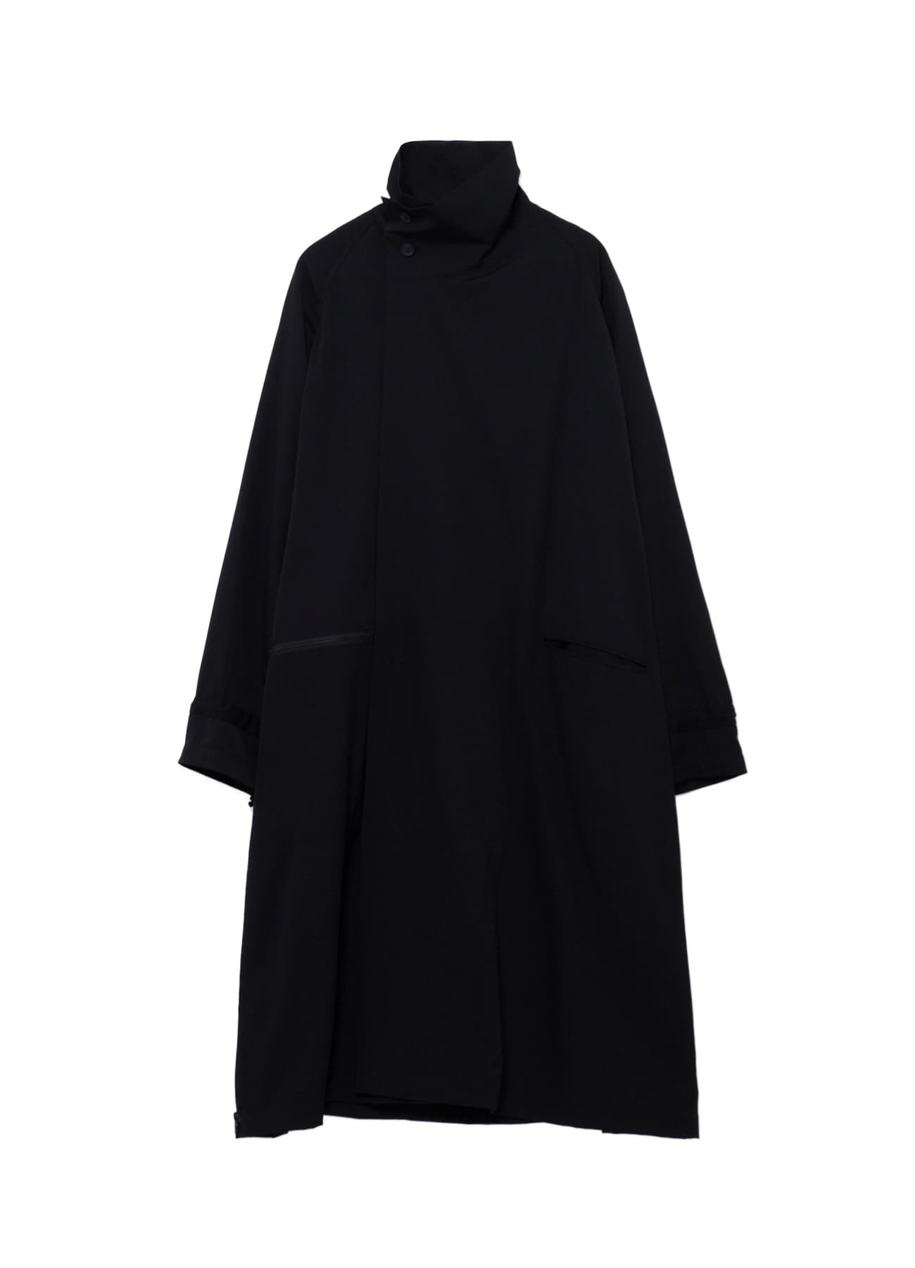 WOOL GABARDINE CROSS SHAPE ZIPPER COAT