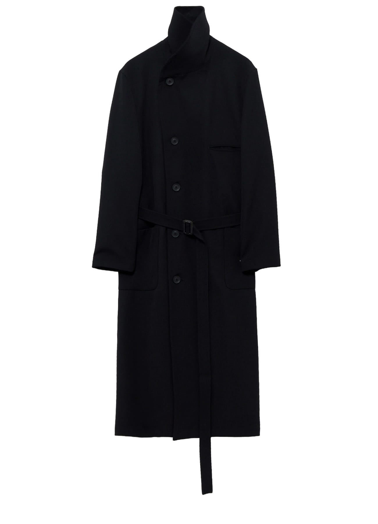 ARMY GABARDINE ROUND COLLAR COAT