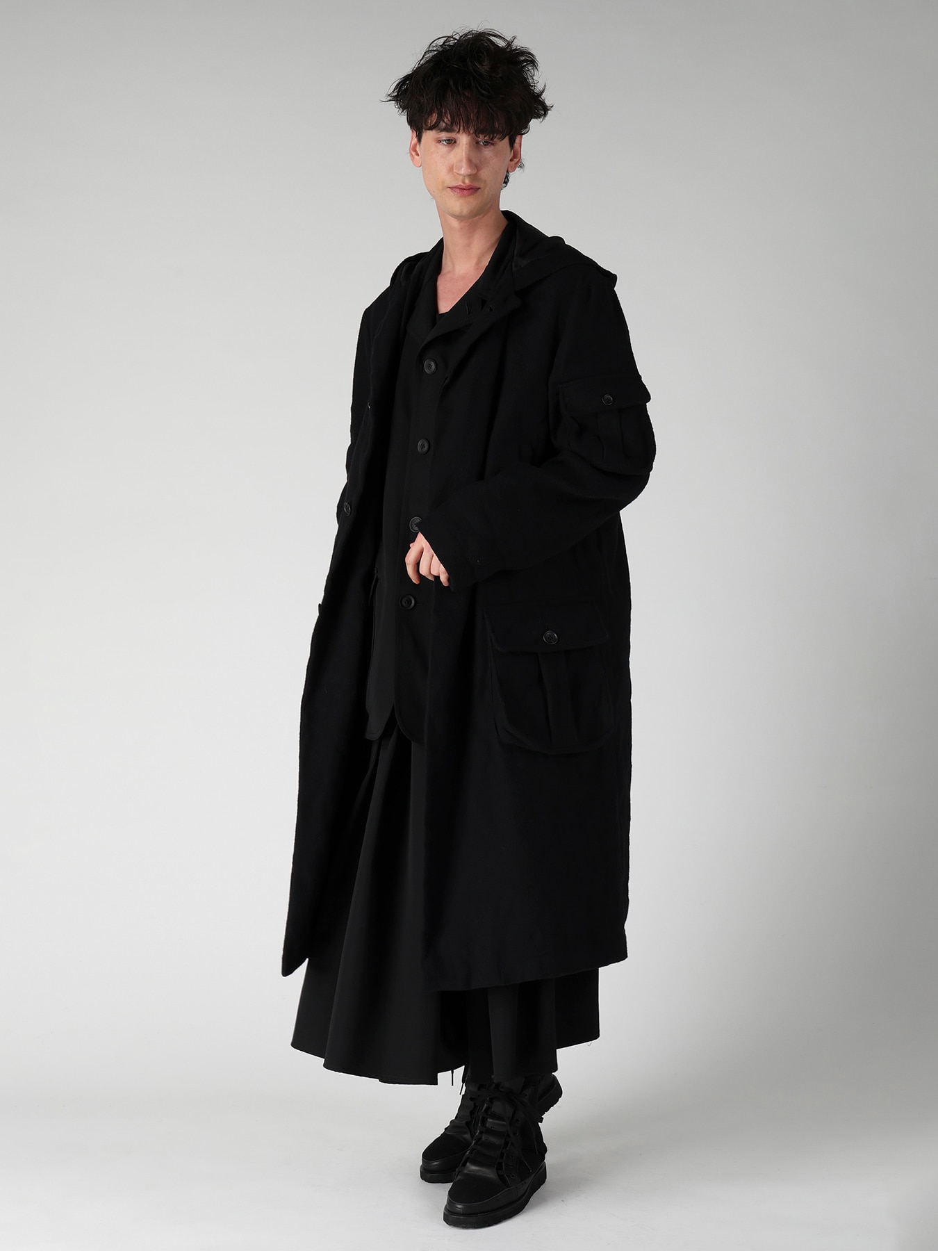 ARMY BLANKET  3 POCKETS HOODED COAT