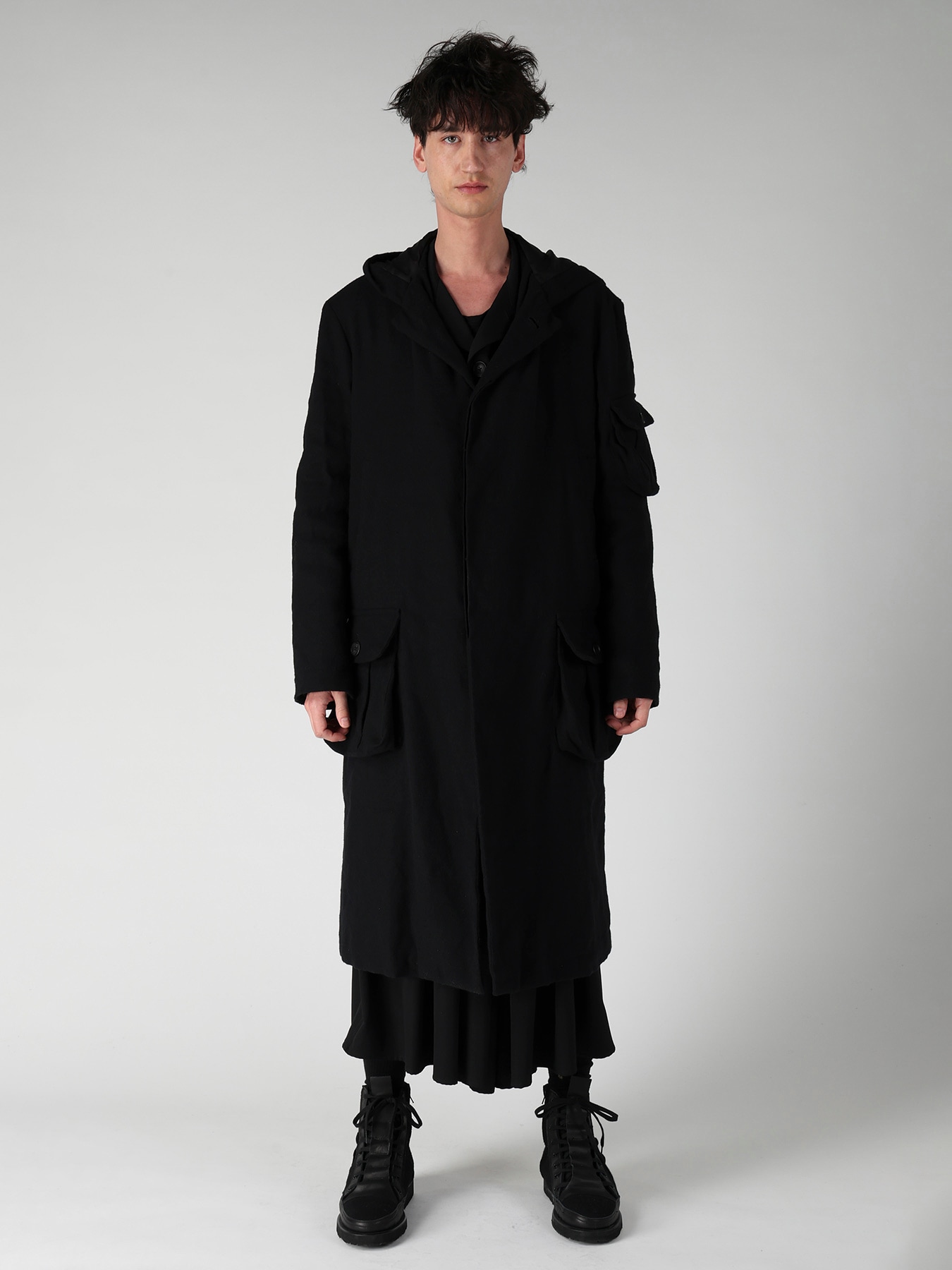 ARMY BLANKET  3 POCKETS HOODED COAT