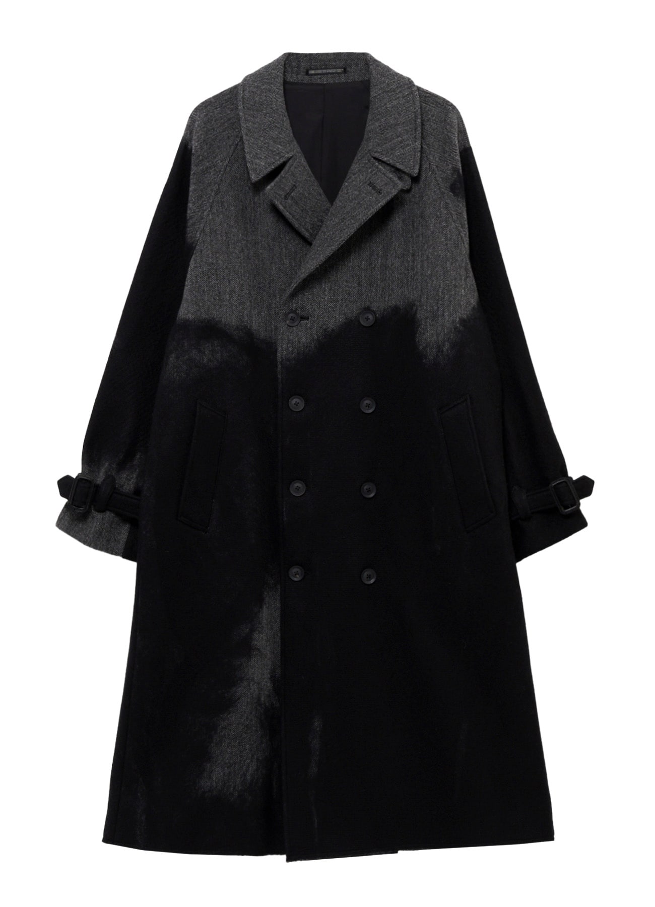 NEEDLE PUNCHED HERRINGBONE RAGLAN DOUBLE COAT