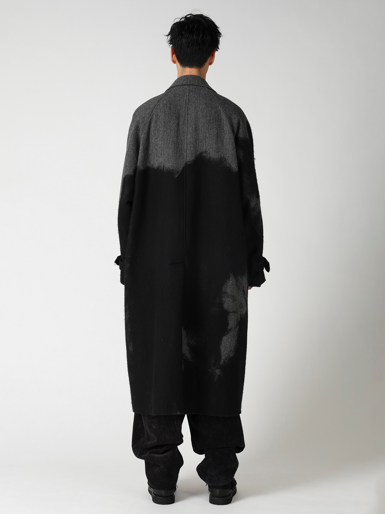 NEEDLE PUNCHED HERRINGBONE RAGLAN DOUBLE COAT