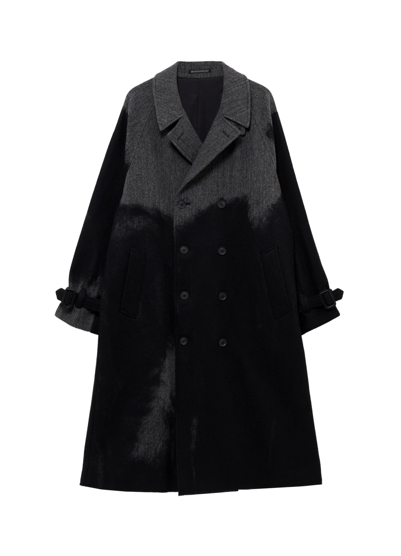 NEEDLE PUNCHED HERRINGBONE RAGLAN DOUBLE COAT