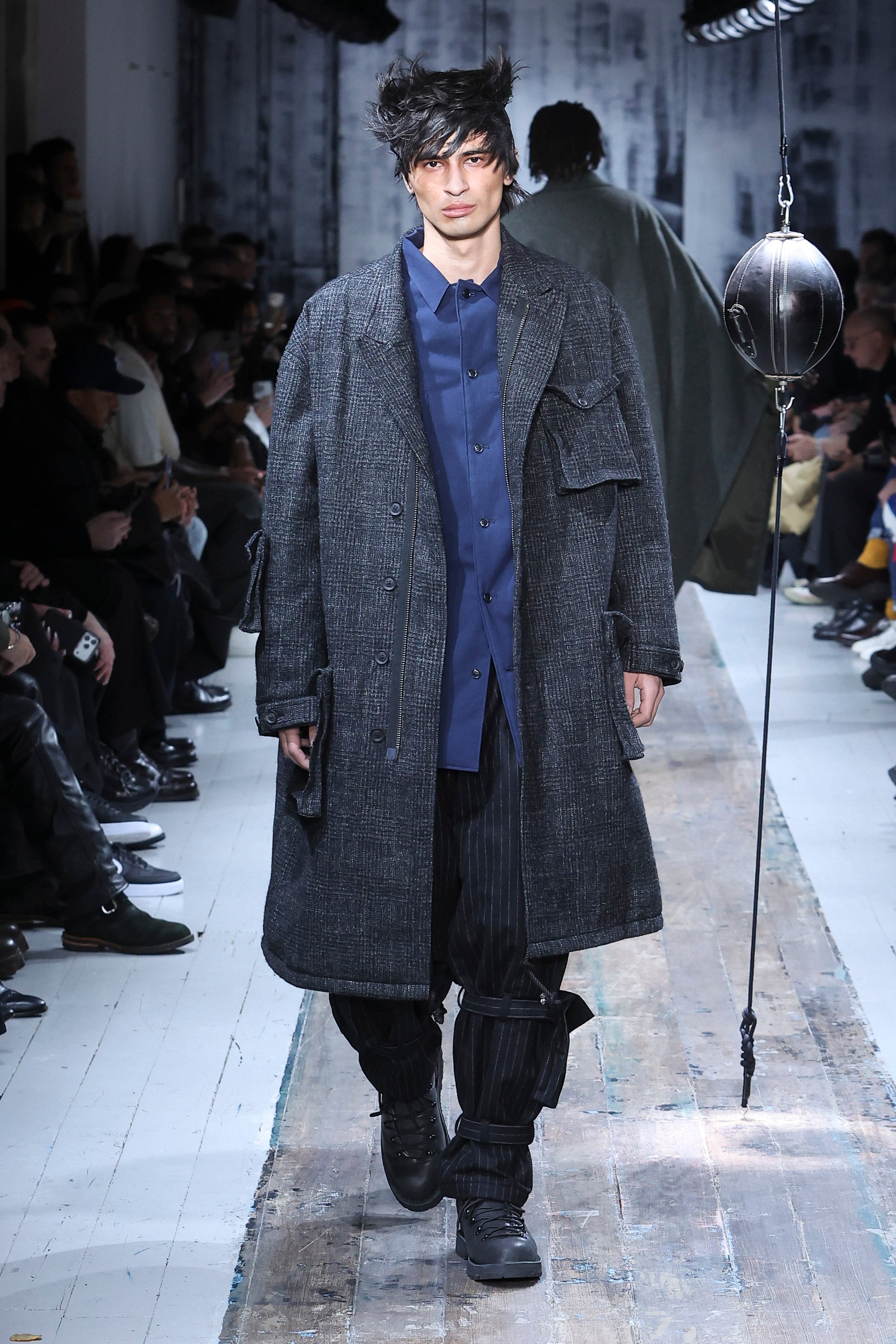 DOBBY GLEN PLAID LABEL MODS COAT