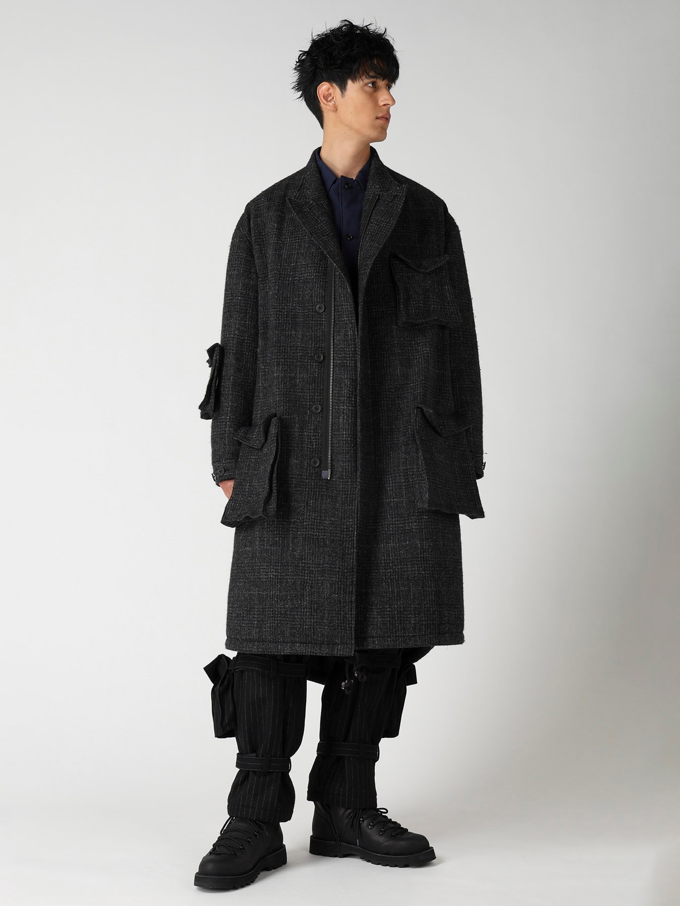 DOBBY GLEN PLAID LABEL MODS COAT