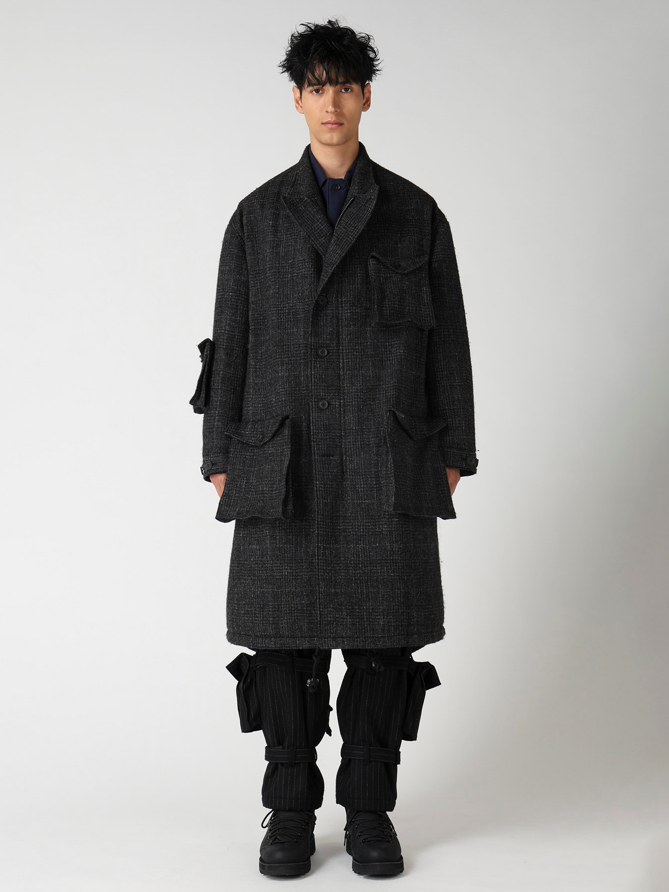 DOBBY GLEN PLAID LABEL MODS COAT
