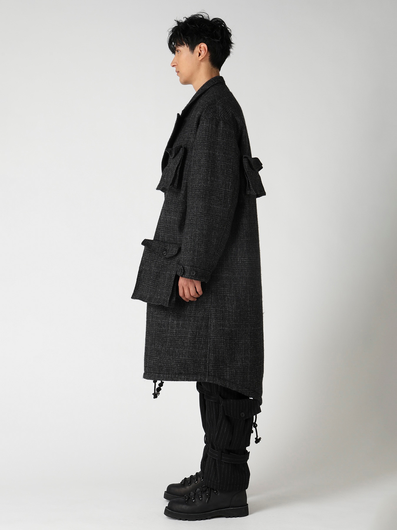 DOBBY GLEN PLAID LABEL MODS COAT