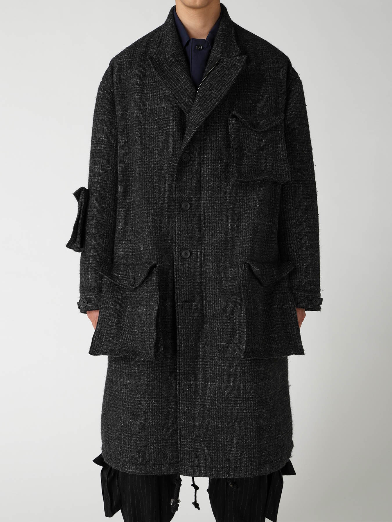 DOBBY GLEN PLAID LABEL MODS COAT