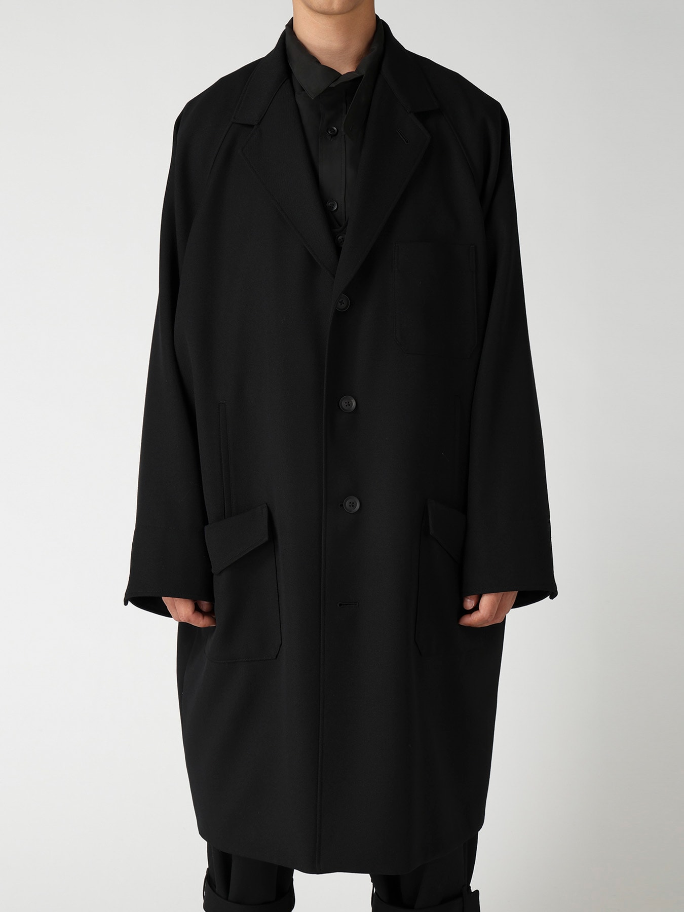 ARMY GABARDINE RAGLAN COAT(XS Black): Yohji Yamamoto POUR HOMME