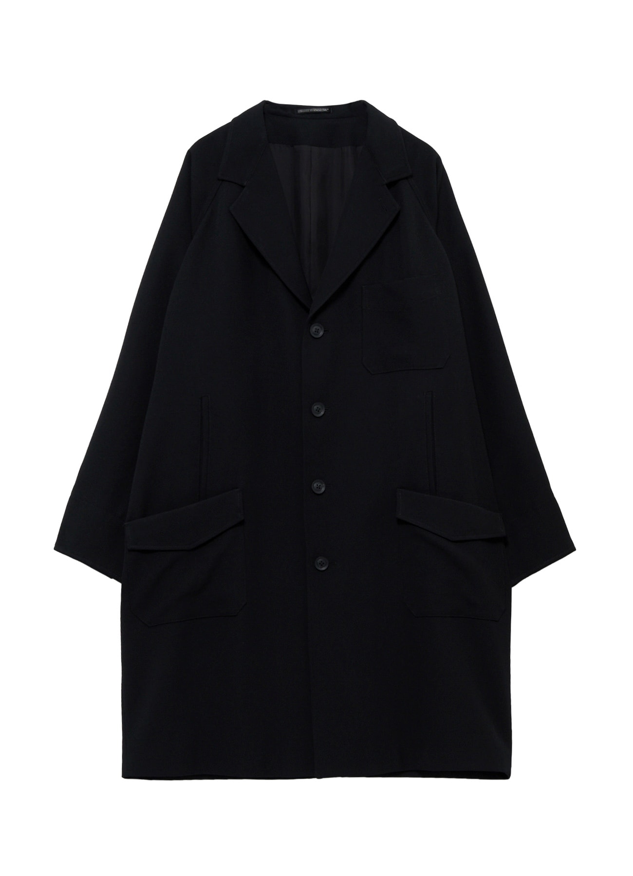 11OZ BLACK DENIM STAND COLLAR COAT(XS Black): Yohji Yamamoto POUR