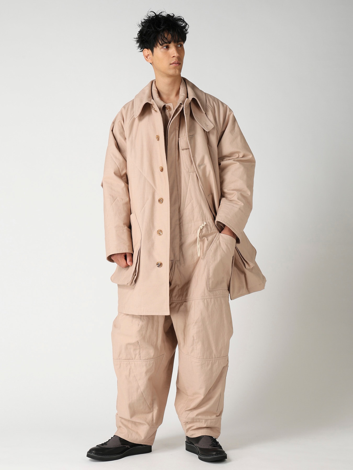 MILITARY BACK SATIN PADDED ST RAGLAN COAT