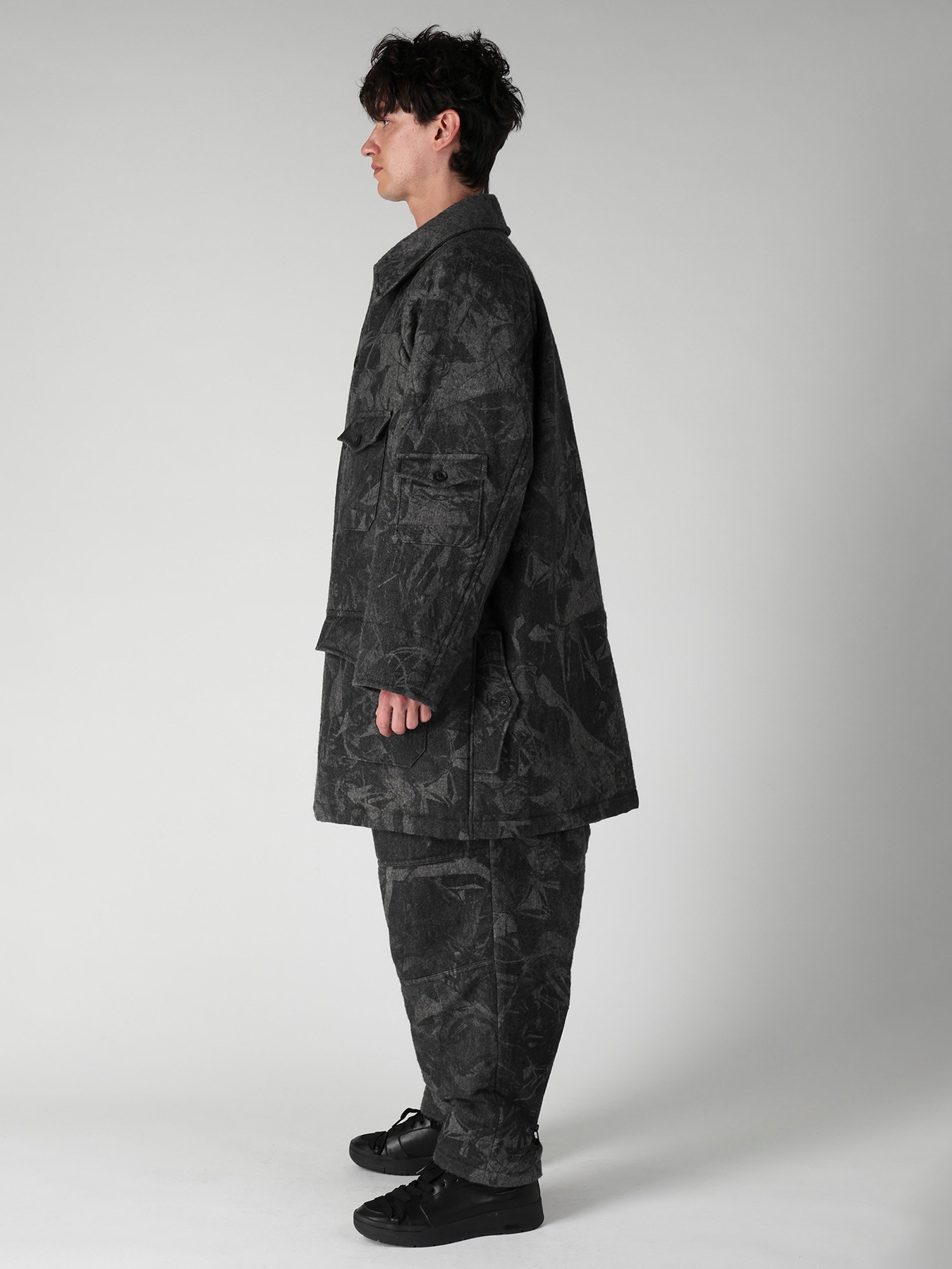 SCRAP3 MONOCHROME SCRAP PRINTED COAT