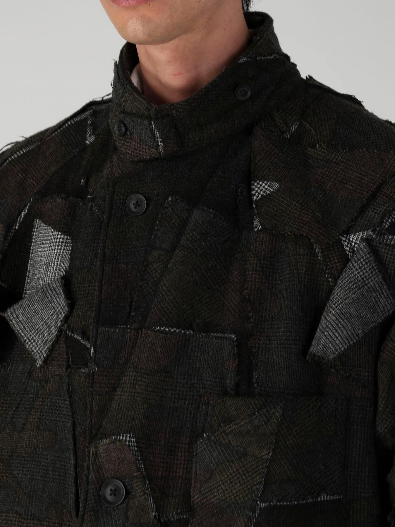 PATCHWORK ARMY CAMOUFLAGE RAGLAN COAT