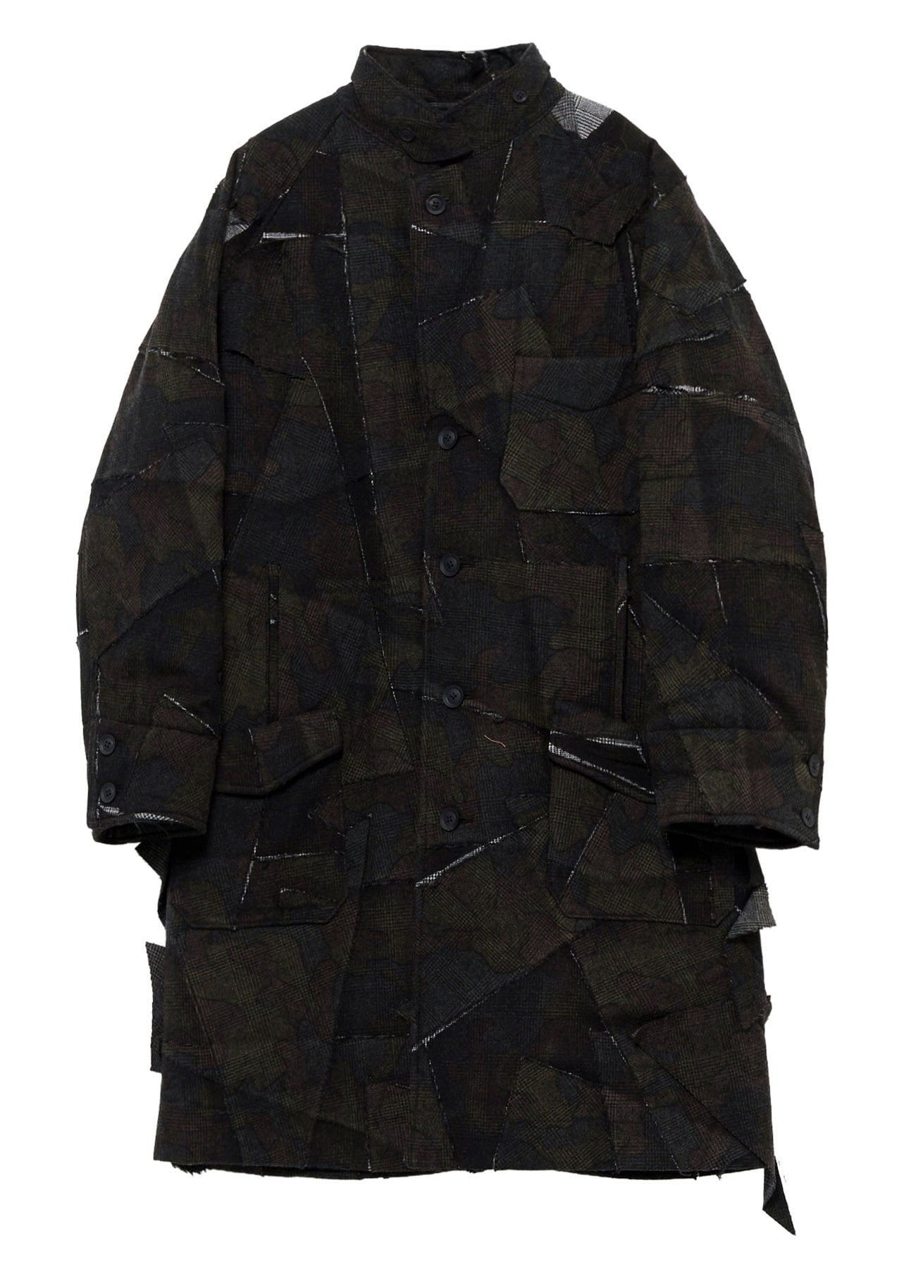 PATCHWORK ARMY CAMOUFLAGE RAGLAN COAT