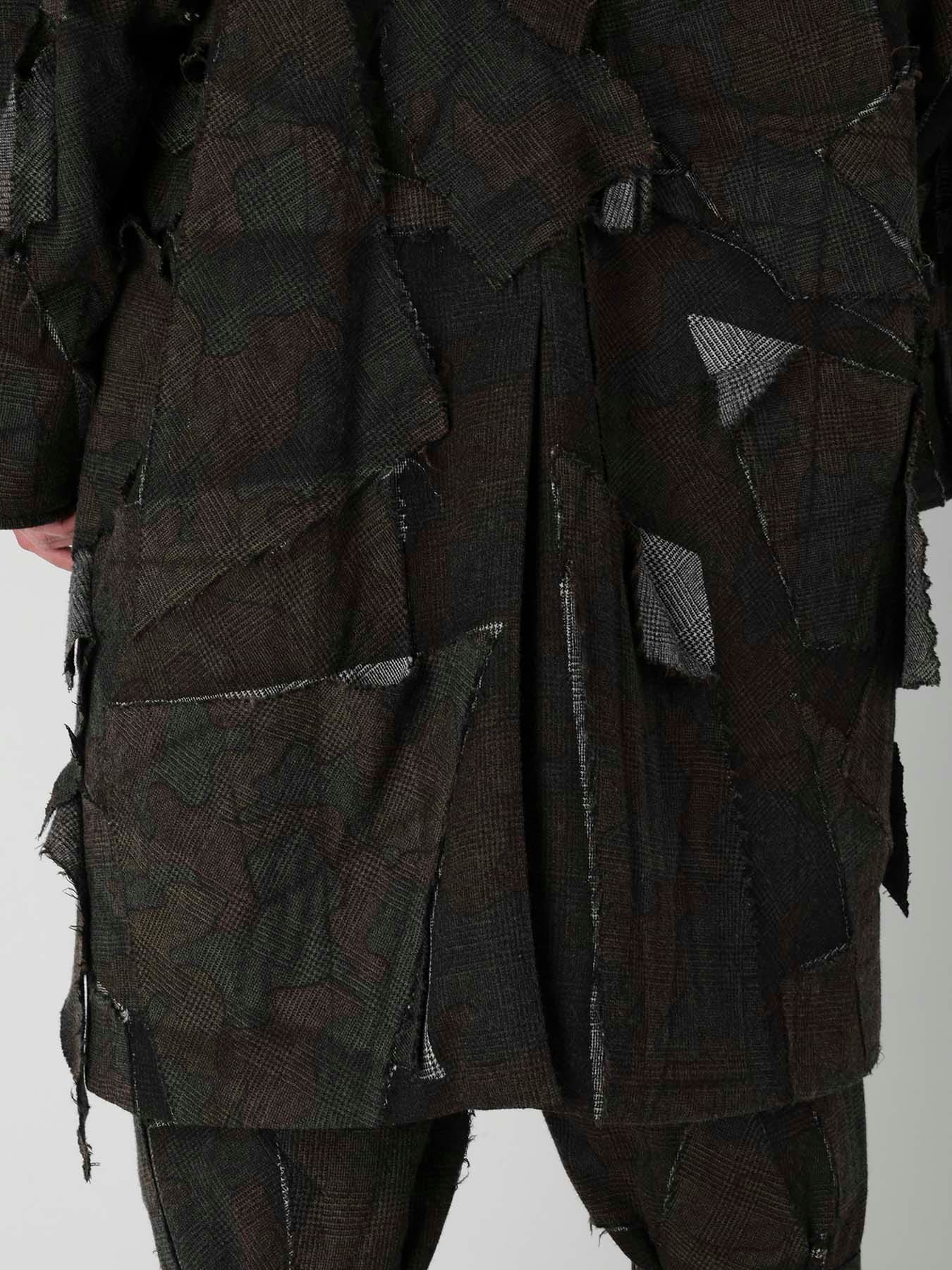 PATCHWORK ARMY CAMOUFLAGE RAGLAN COAT