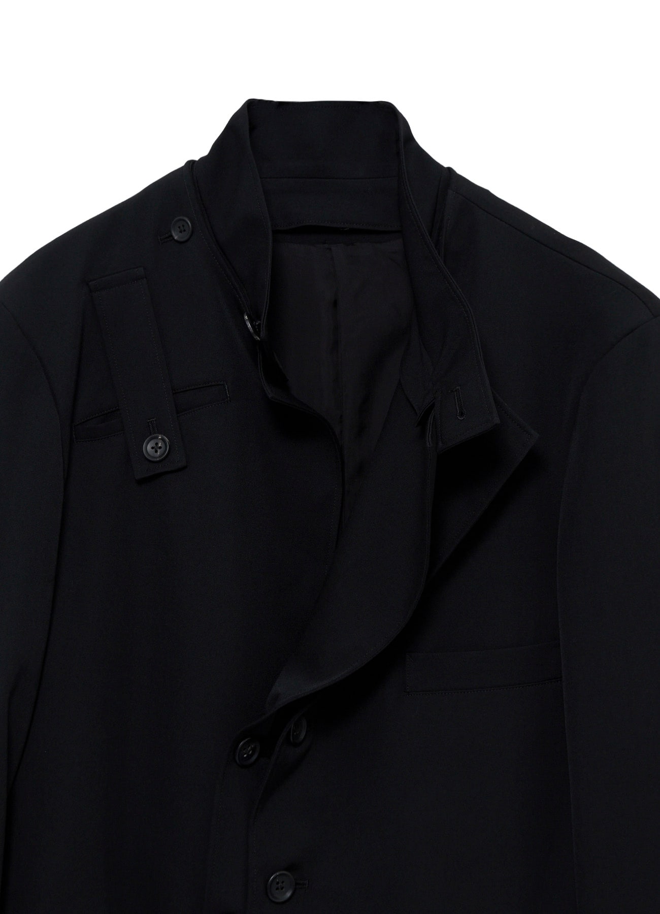 WOOL GABARDINE FRONT DETAIL COAT