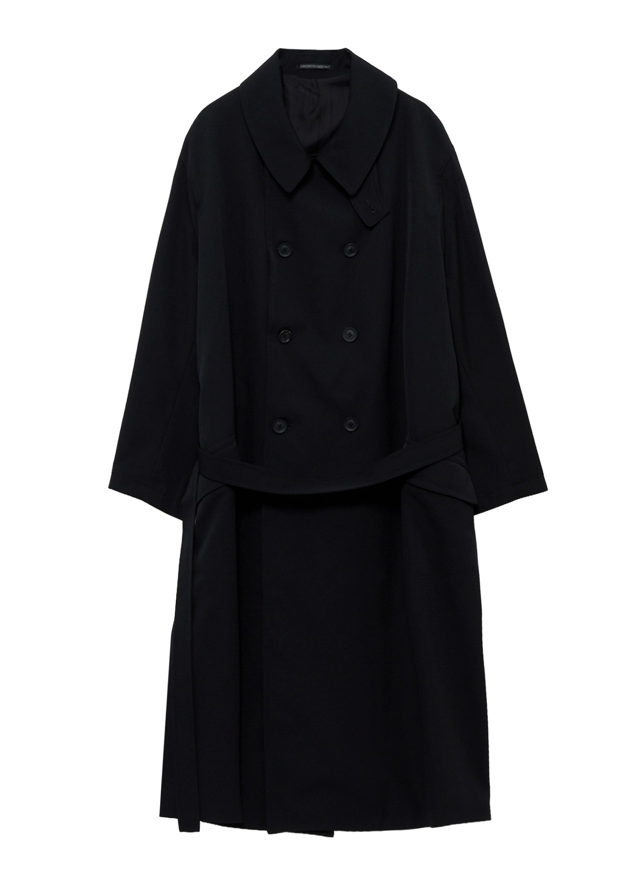 WOOL GABARDINE BACK SIDE BELT COAT