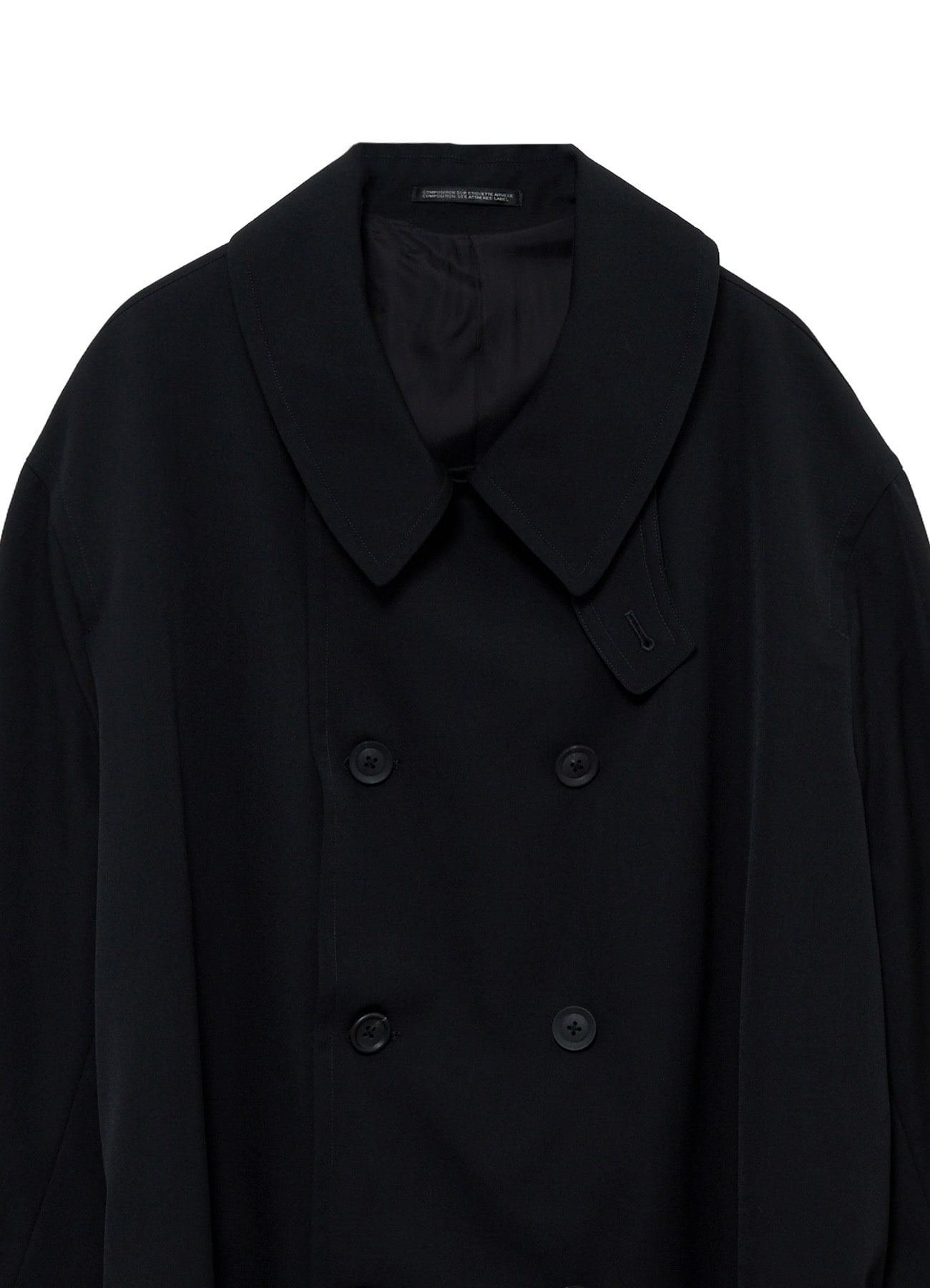 WOOL GABARDINE BACK SIDE BELT COAT