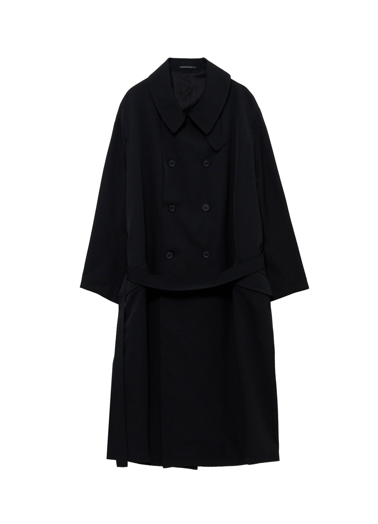WOOL GABARDINE BACK SIDE BELT COAT
