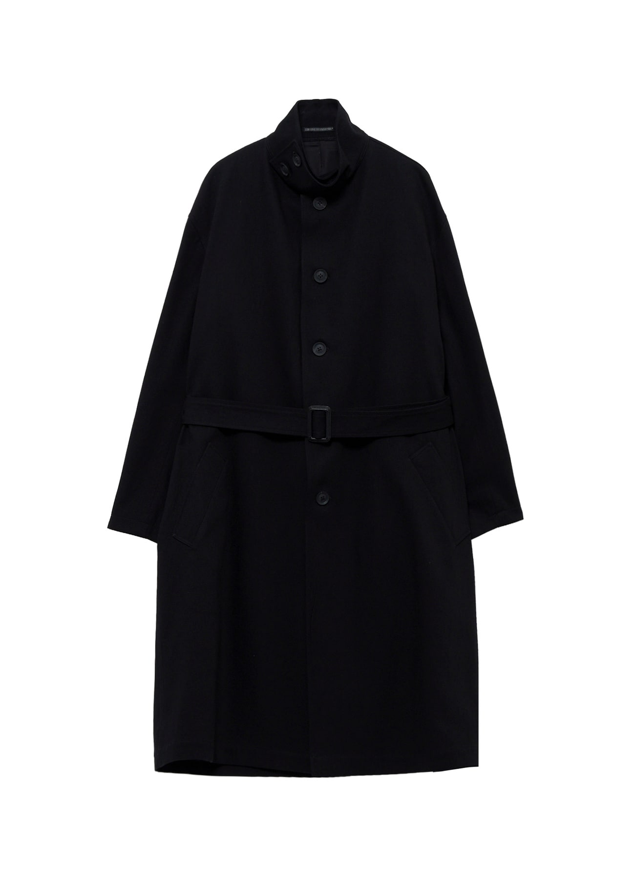 NEEDLE PUNCHED HERRINGBONE RAGLAN DOUBLE COAT(XS Gray x Black