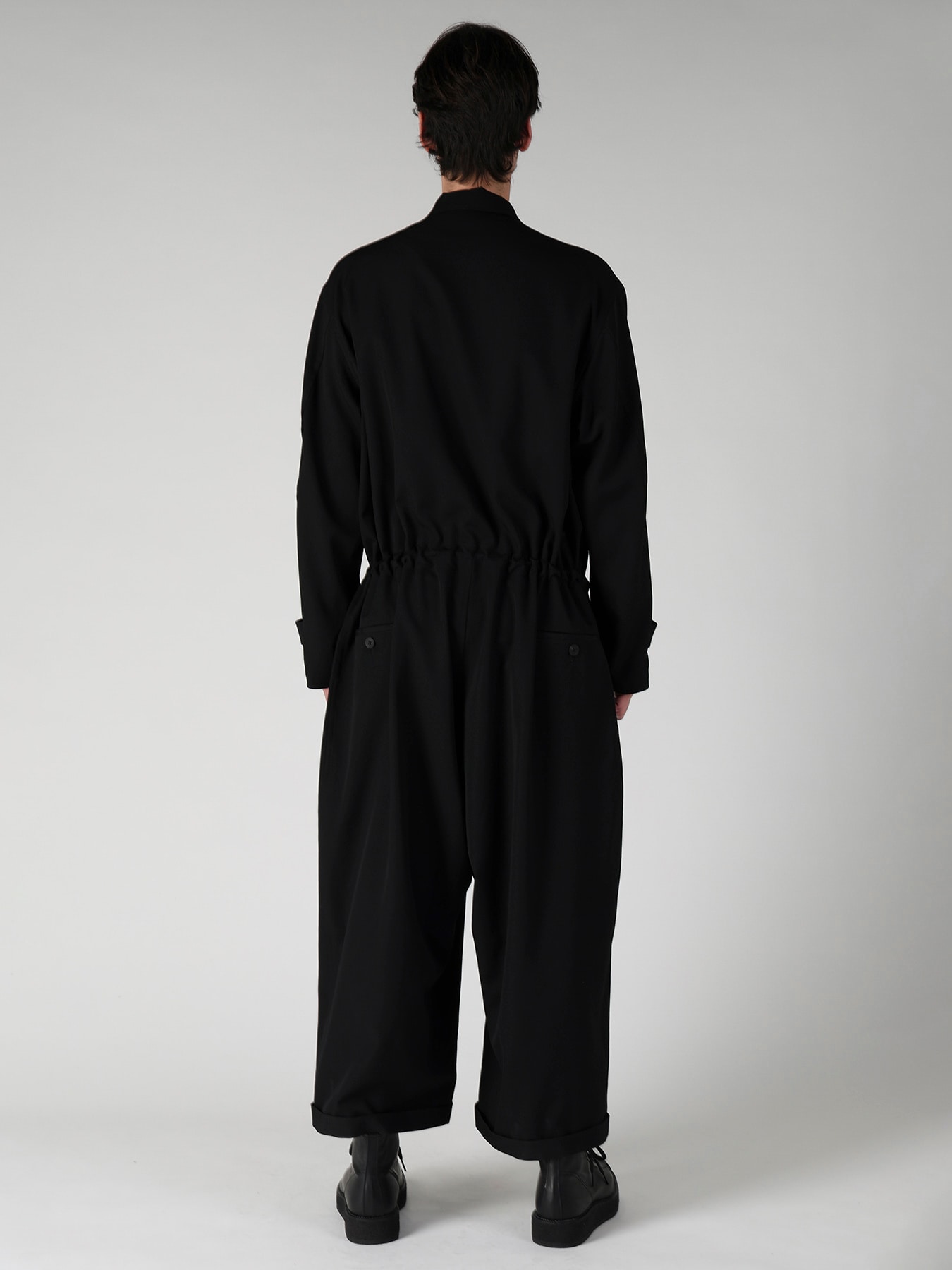 WOOL GABARDINE BUTTON OVERALL
