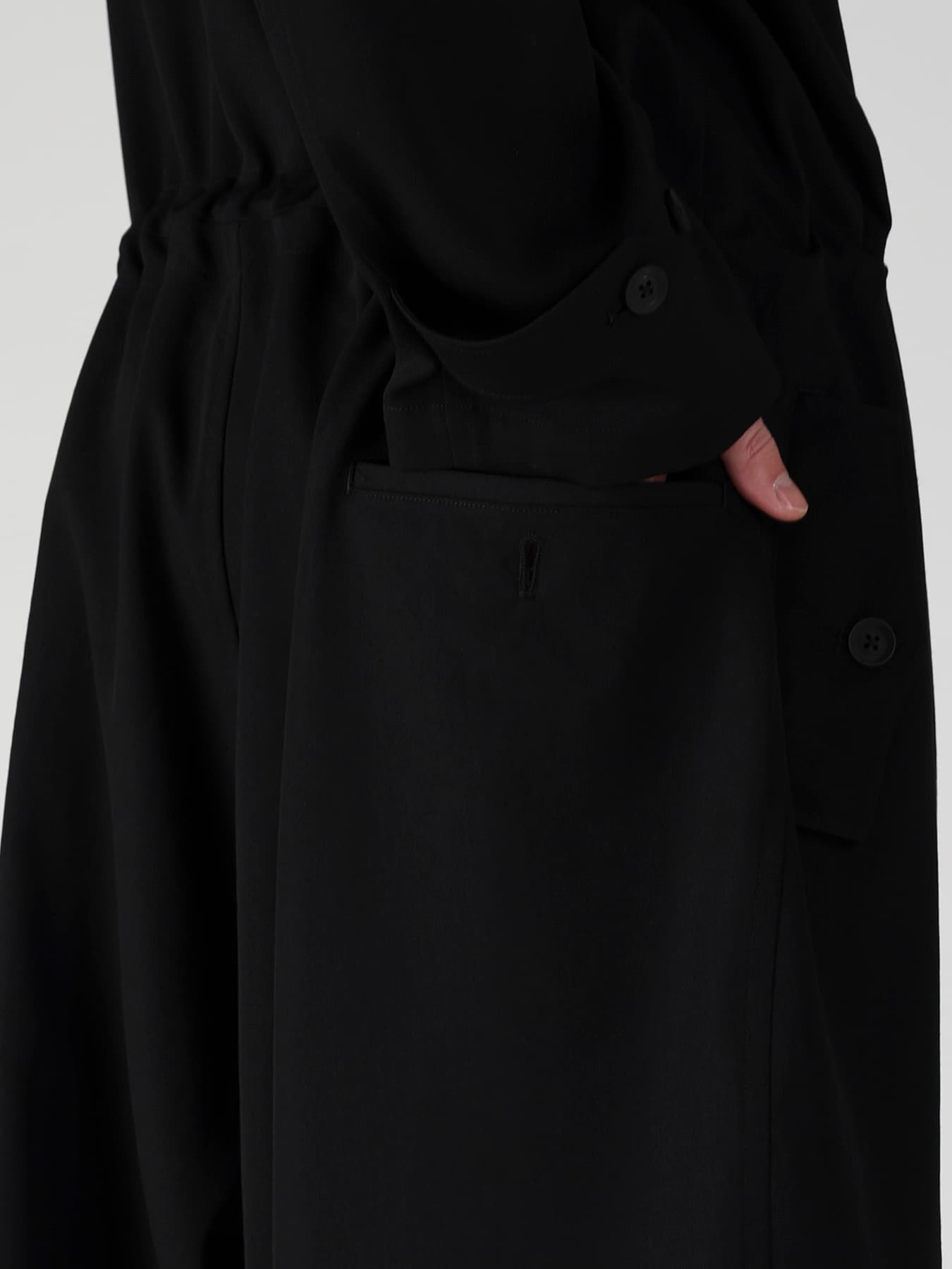 WOOL GABARDINE BUTTON OVERALL
