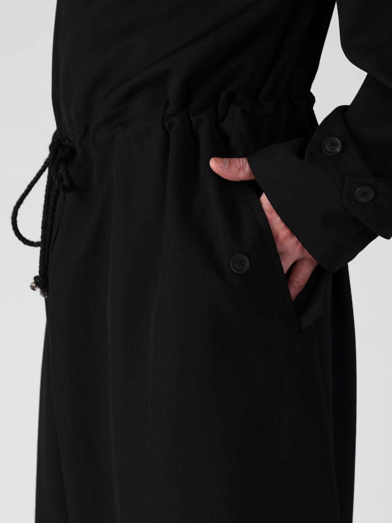 WOOL GABARDINE BUTTON OVERALL