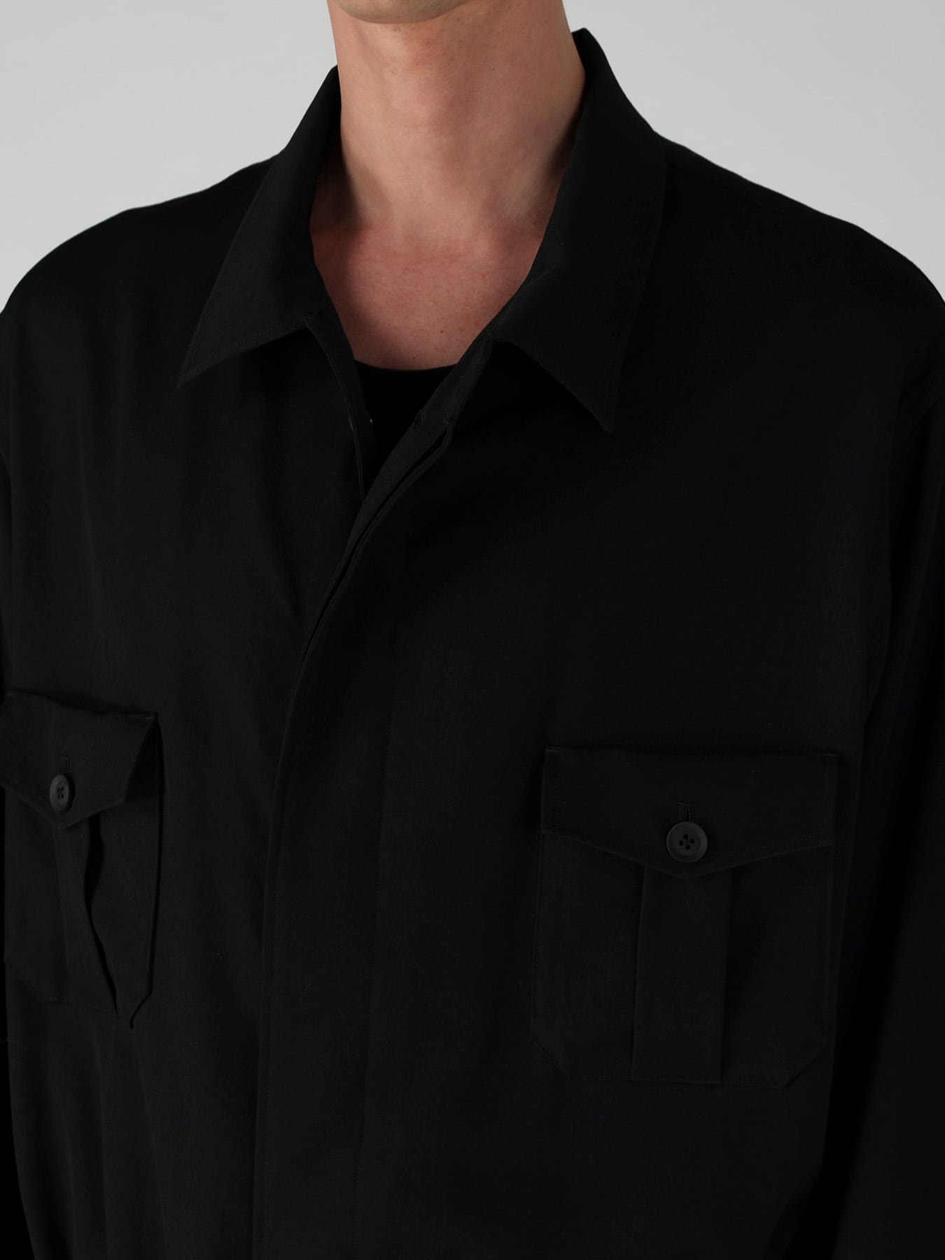 WOOL GABARDINE BUTTON OVERALL