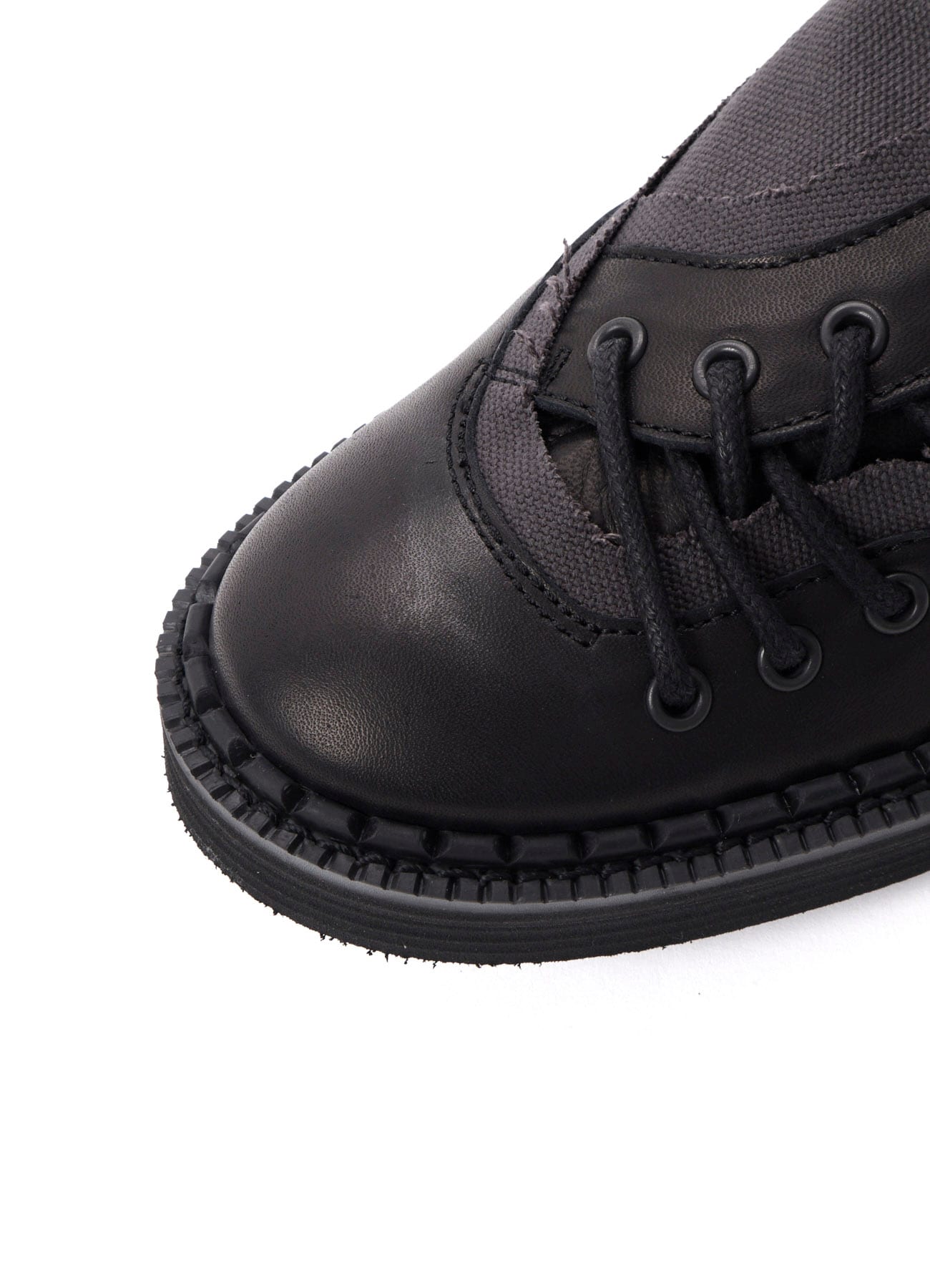 C CANVAS HORSE SIDE LACE-UP BOOTS