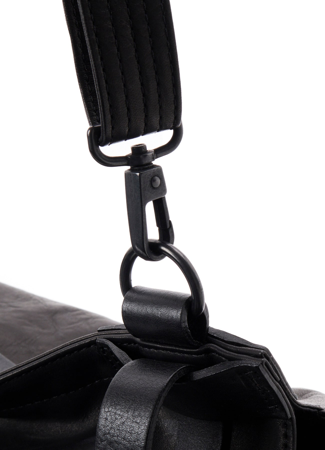 SHRINKED HORSE LEATHER MILITARY SHOULDER BAG