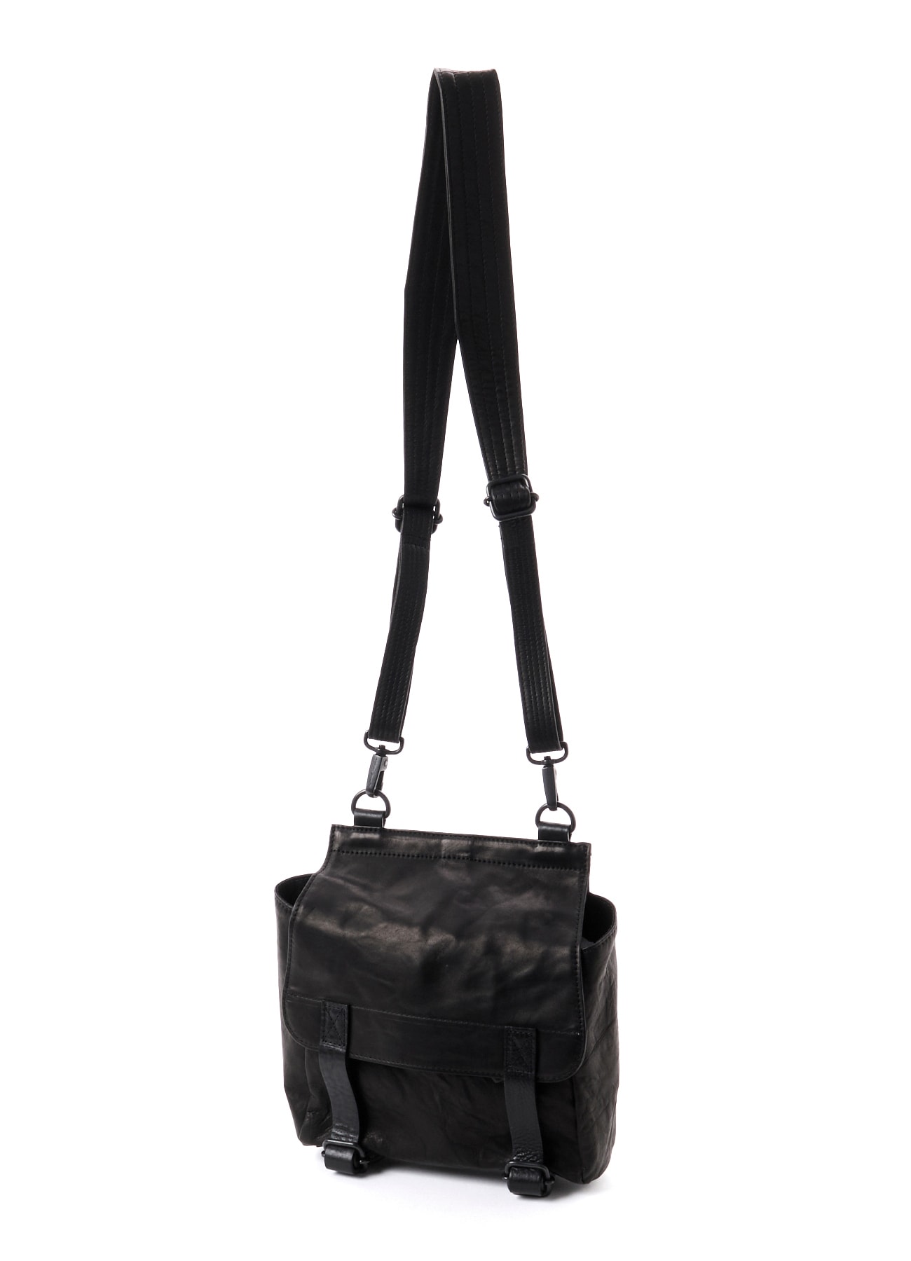 SHRINKED HORSE LEATHER MILITARY SHOULDER POUCH