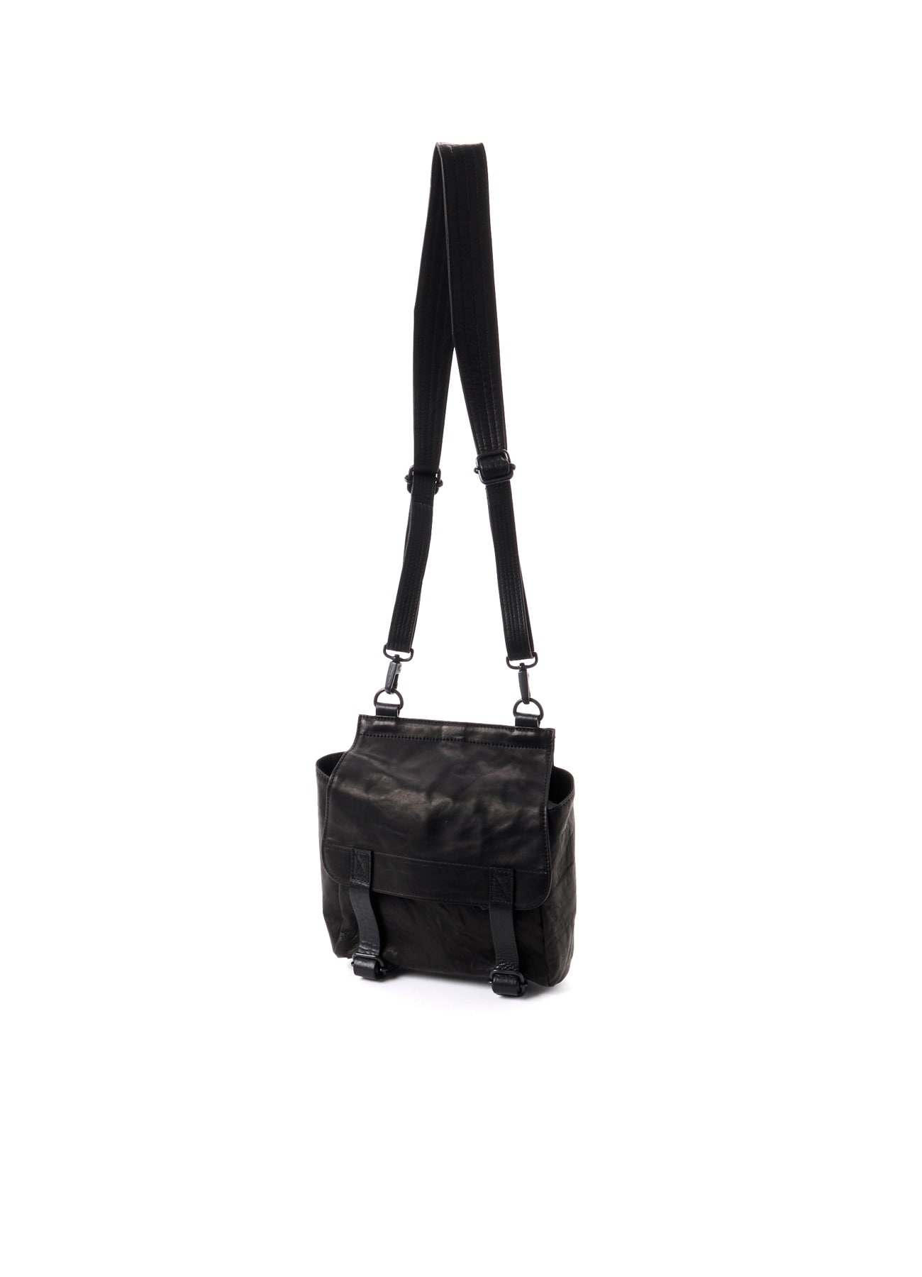 SHRINKED HORSE LEATHER MILITARY SHOULDER POUCH